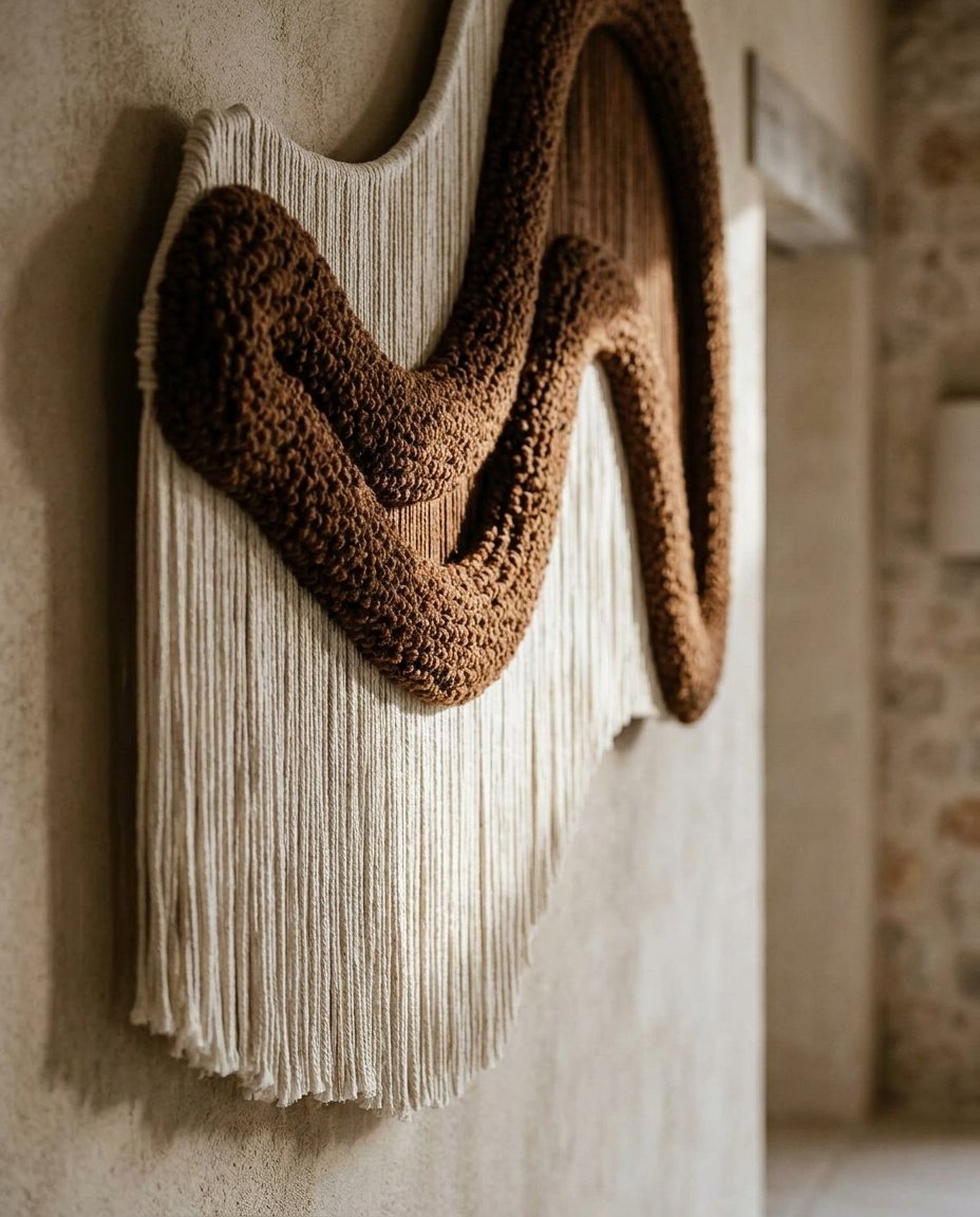 Sculptural Wave Fibre Wall Art — product (DM-WD-011)