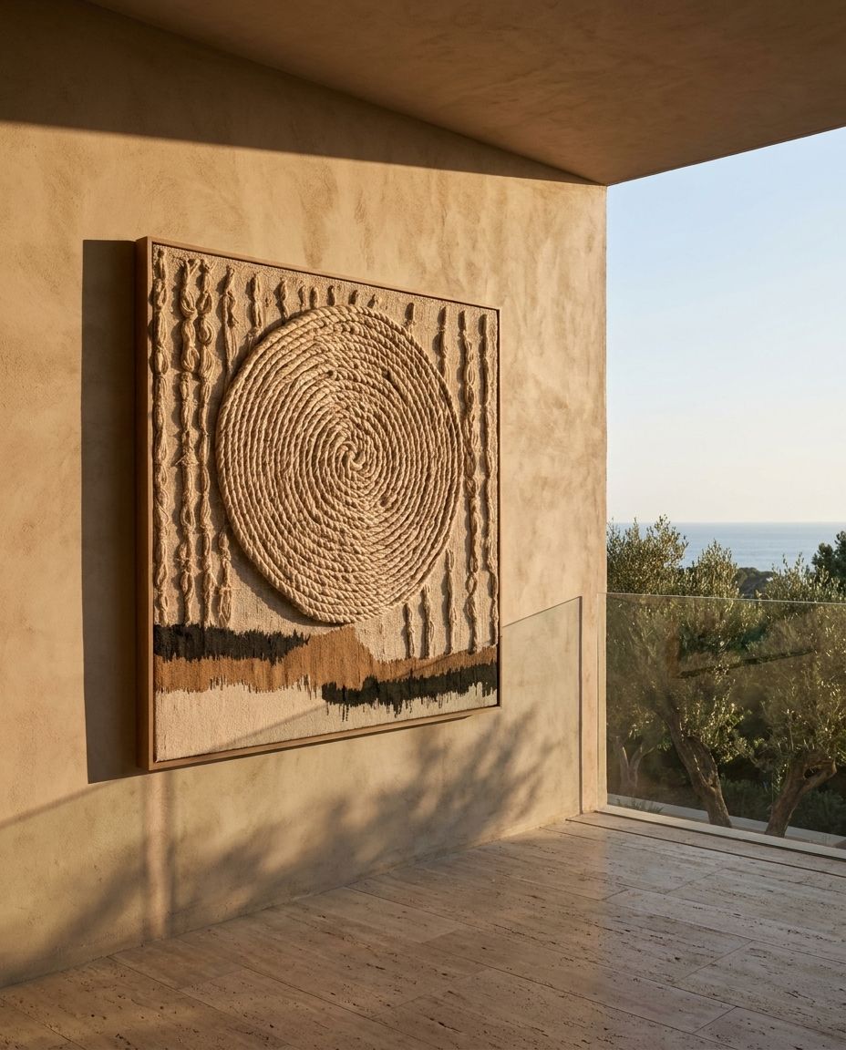 Framed Coiled-Rope Fibre Tapestry