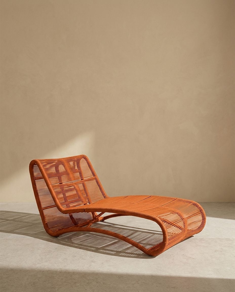 Sculptural Rope Chaise Longue (Terracotta)