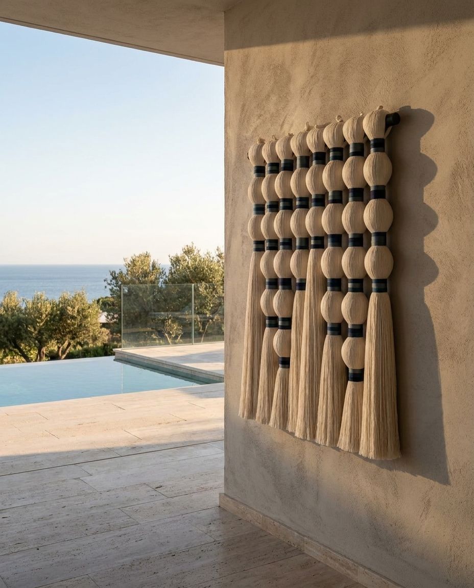 Bound-Cord Tassel Wall Hanging (Cream)