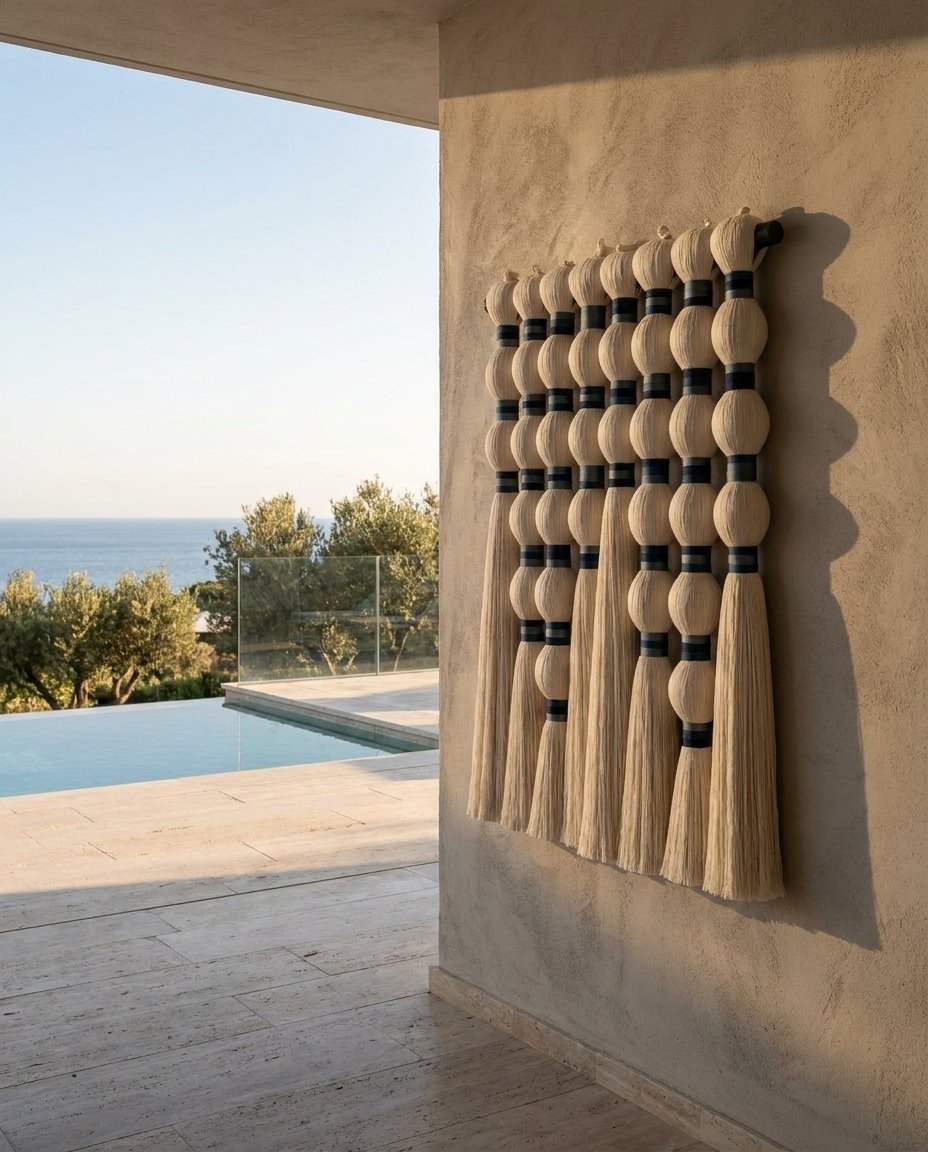 Bound-Cord Tassel Wall Hanging (Cream)