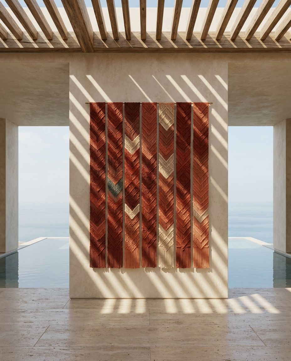 Chevron Macramé Panel Tapestry