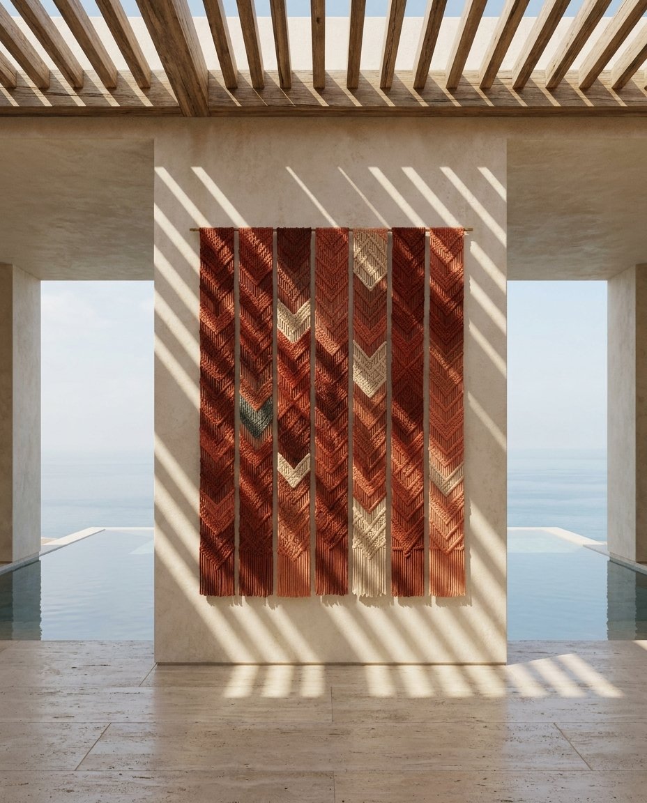 Chevron Macramé Panel Tapestry