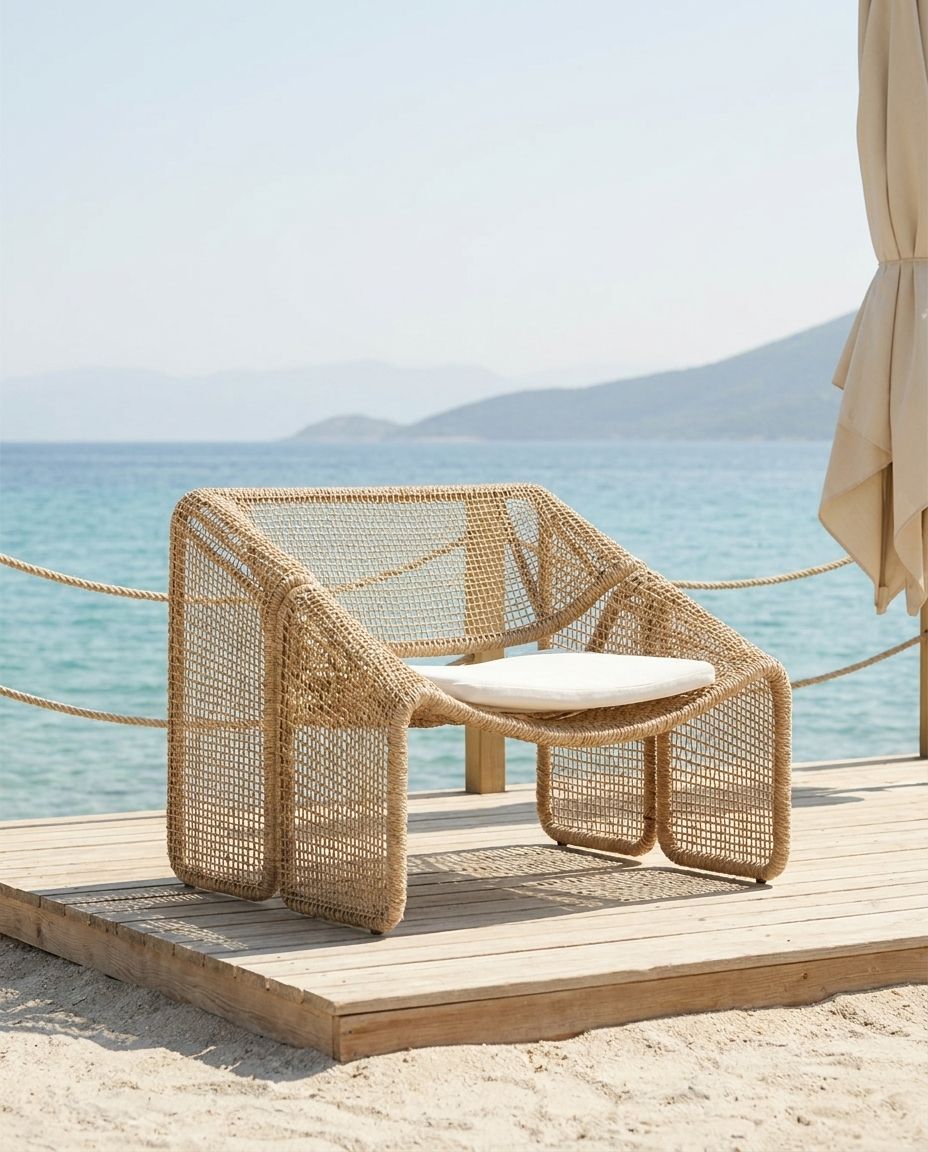 Sculptural Woven Lounge Armchair