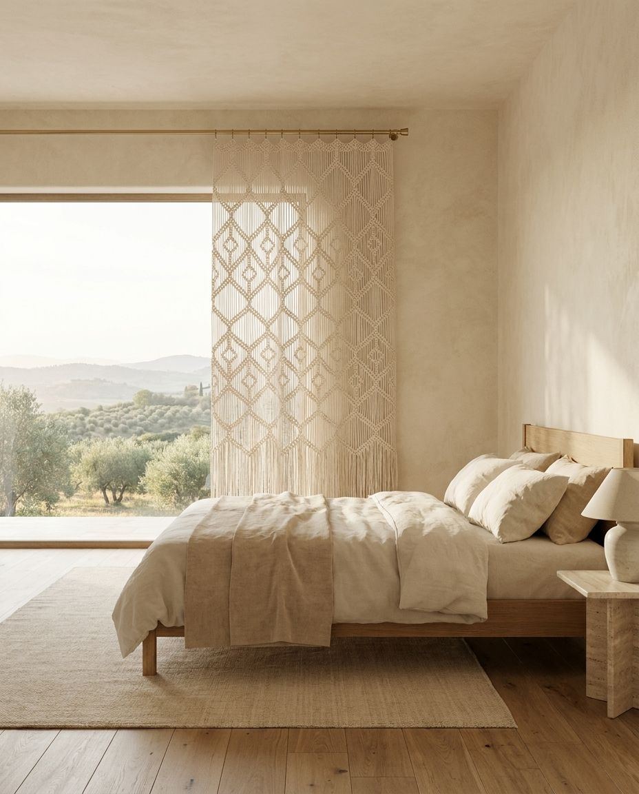 Macramé Bedroom Window Curtain