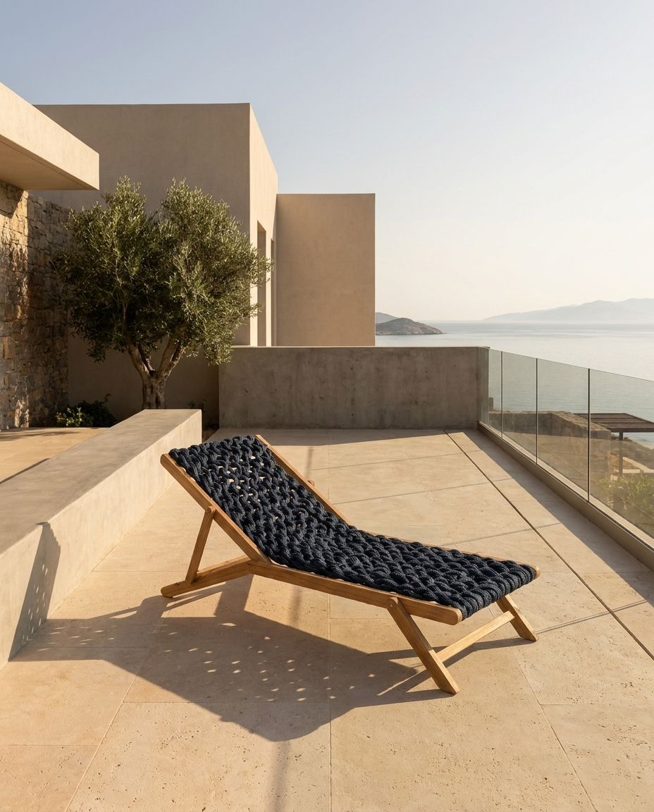 Chunky Knit Deck Lounger (Navy)