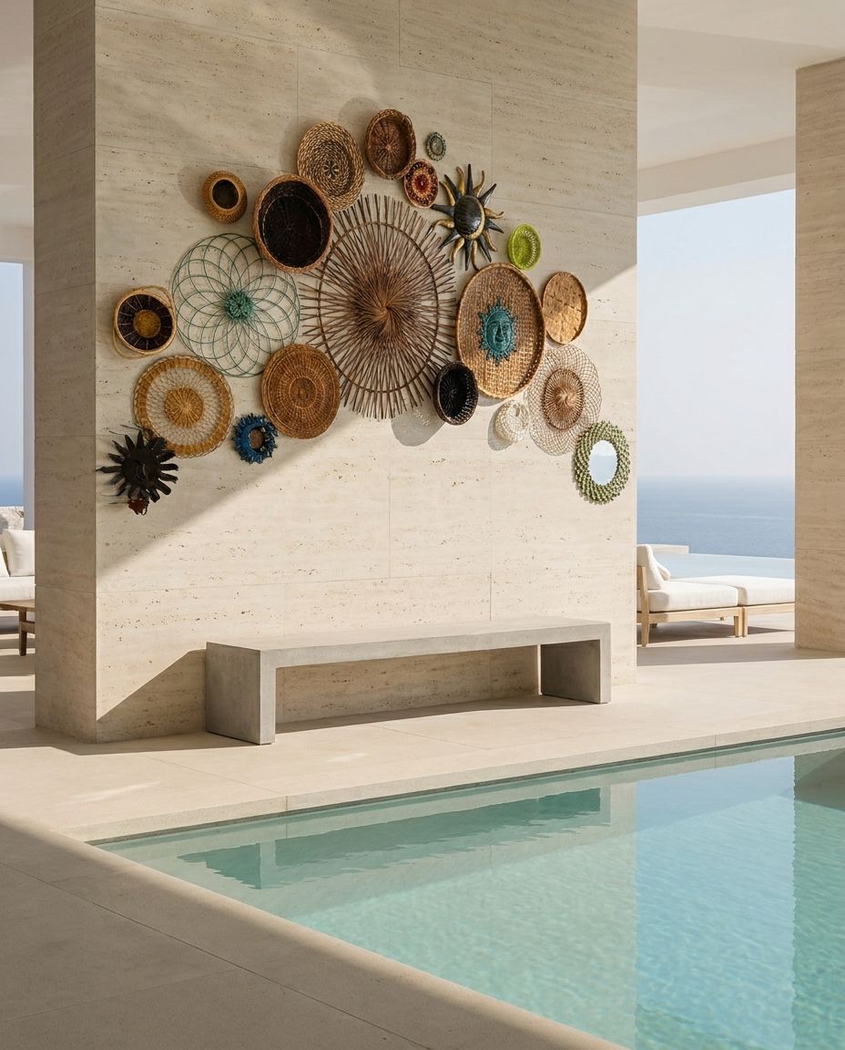 Mixed Woven Plate & Basket Wall Gallery