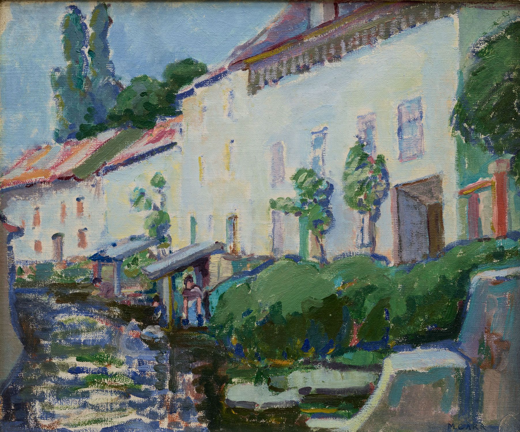 A painting by Emily Carr titled By the Canal, Crécy-en-Brie.