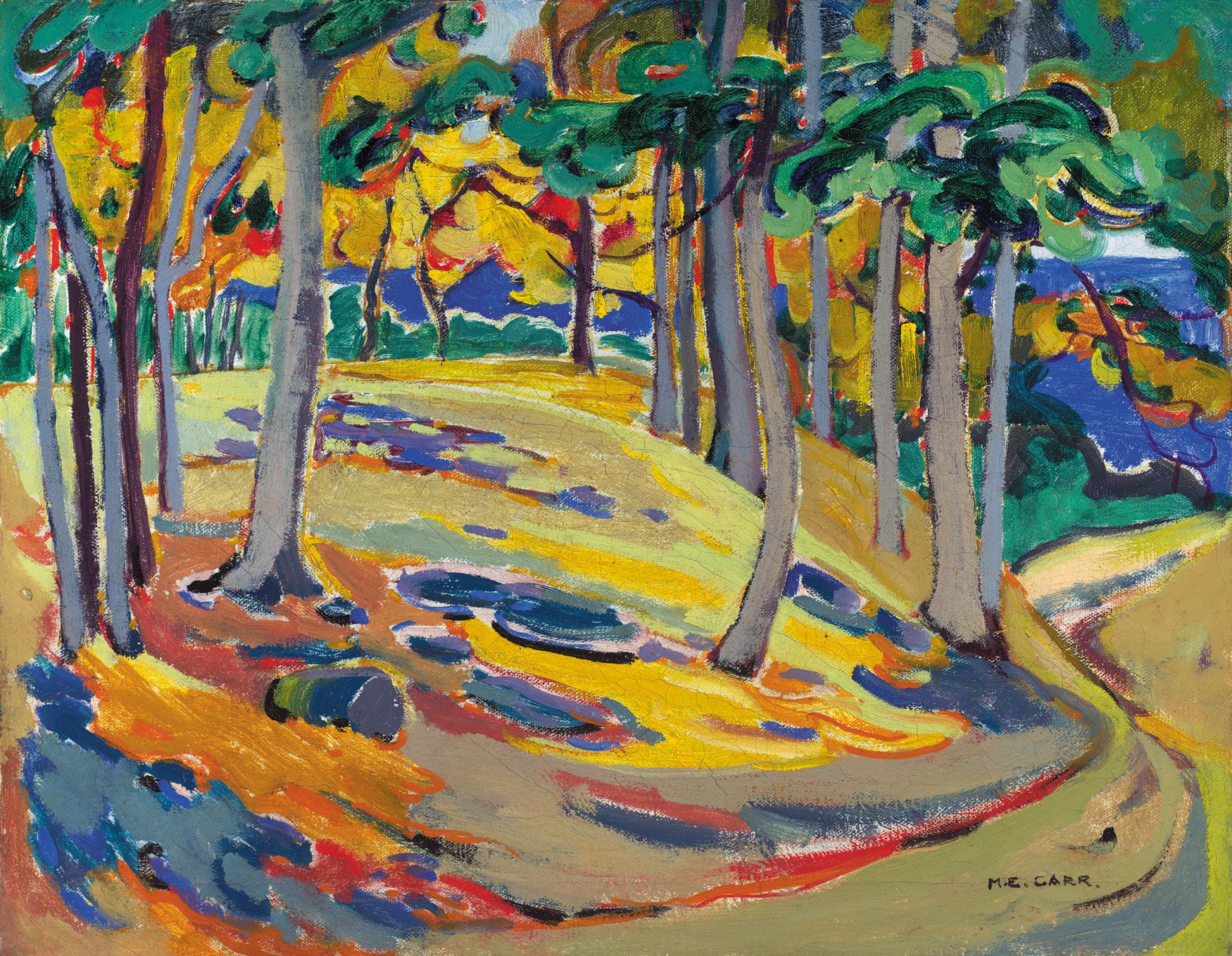 A painting by Emily Carr titled Oak Wood.