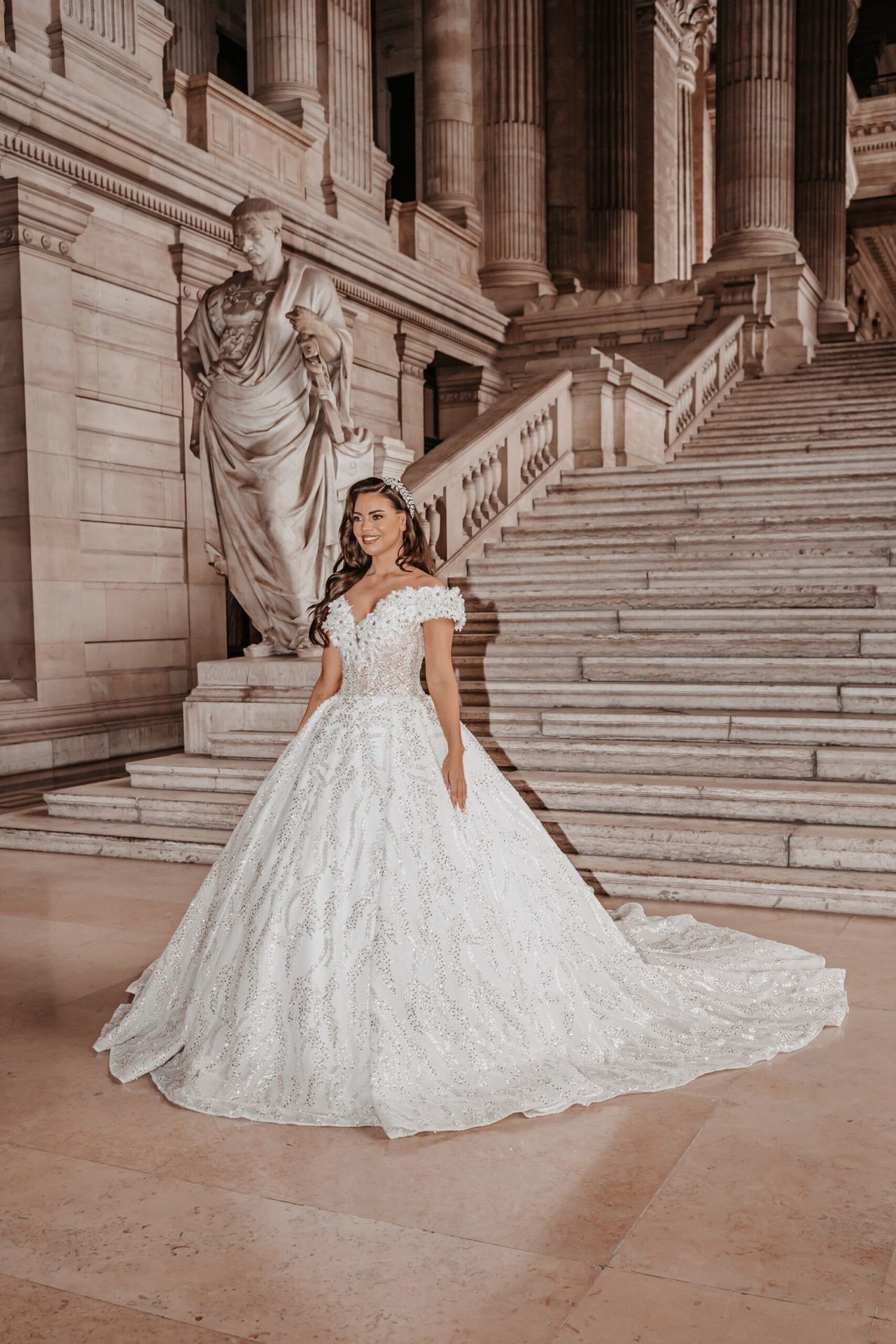 Prinses trouwjurk off shoulder 2023