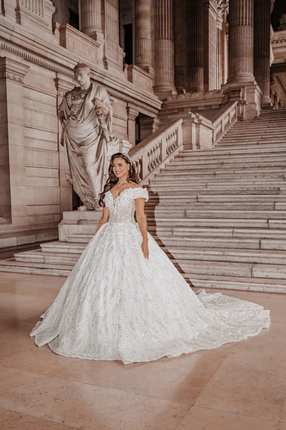 Prinses trouwjurk off shoulder 2023