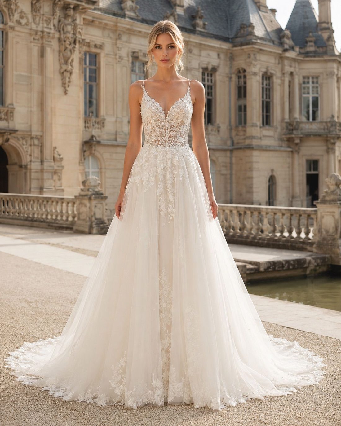 Trouwjurk Lucia van Alberto Axu Couture, vooraanzicht