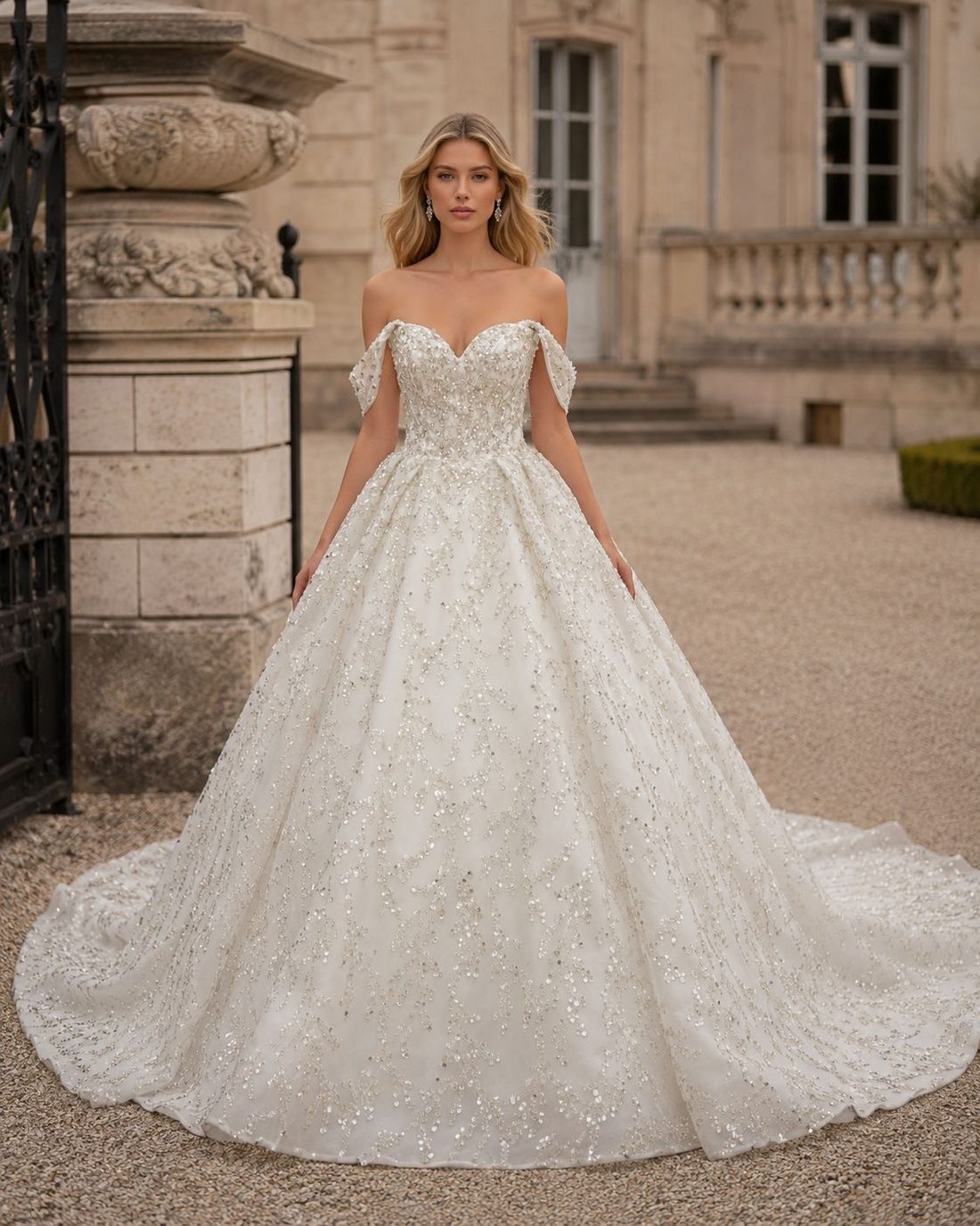 Trouwjurk Jamy van Alberto Axu Couture, vooraanzicht