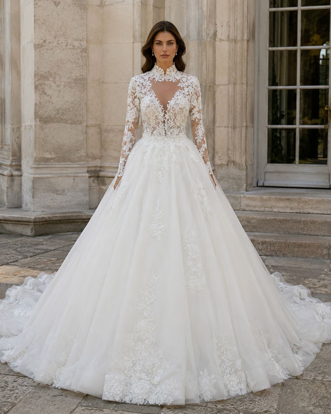 Trouwjurk Nova van Alberto Axu Couture, vooraanzicht