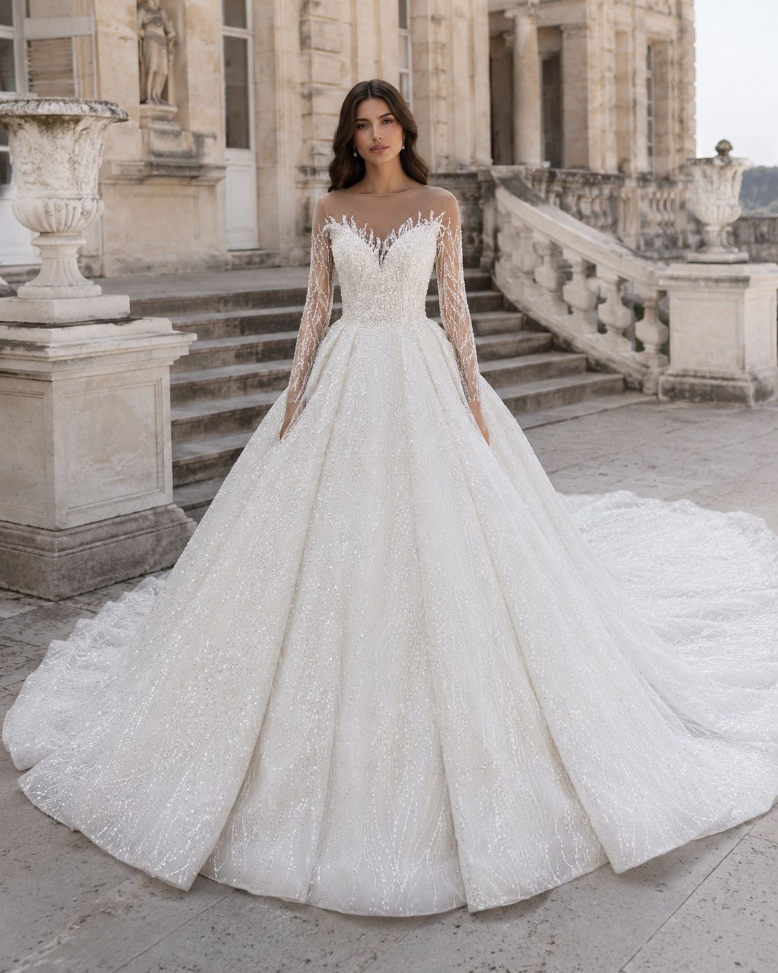 Trouwjurk Chelsea van Alberto Axu Couture, vooraanzicht