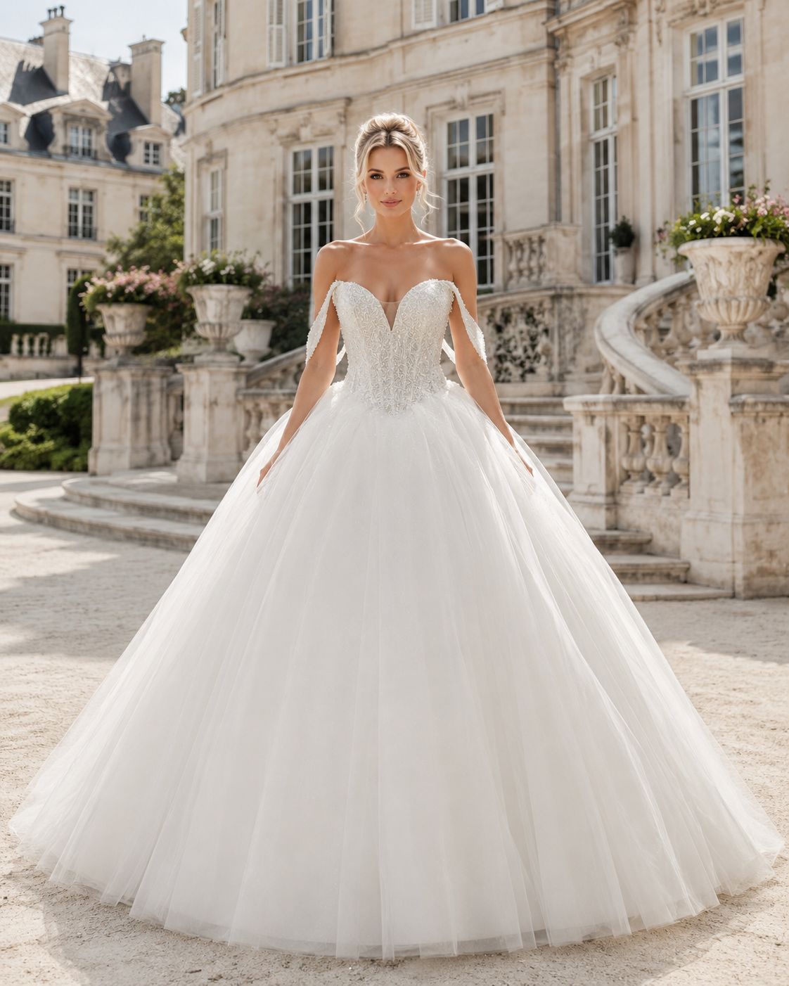 Trouwjurk Elin van Alberto Axu Couture, vooraanzicht