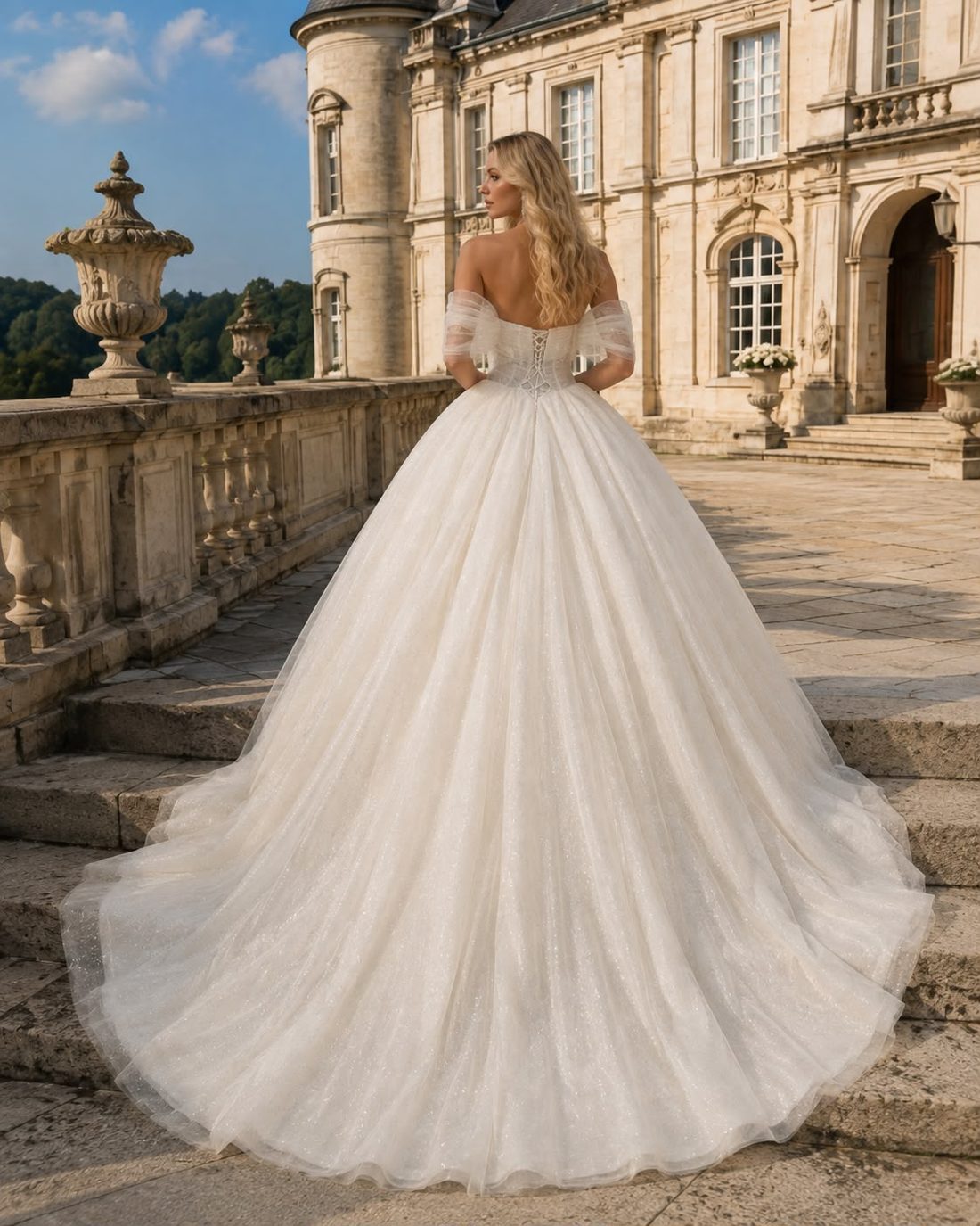 Tess prinses trouwjurk - achterkant
