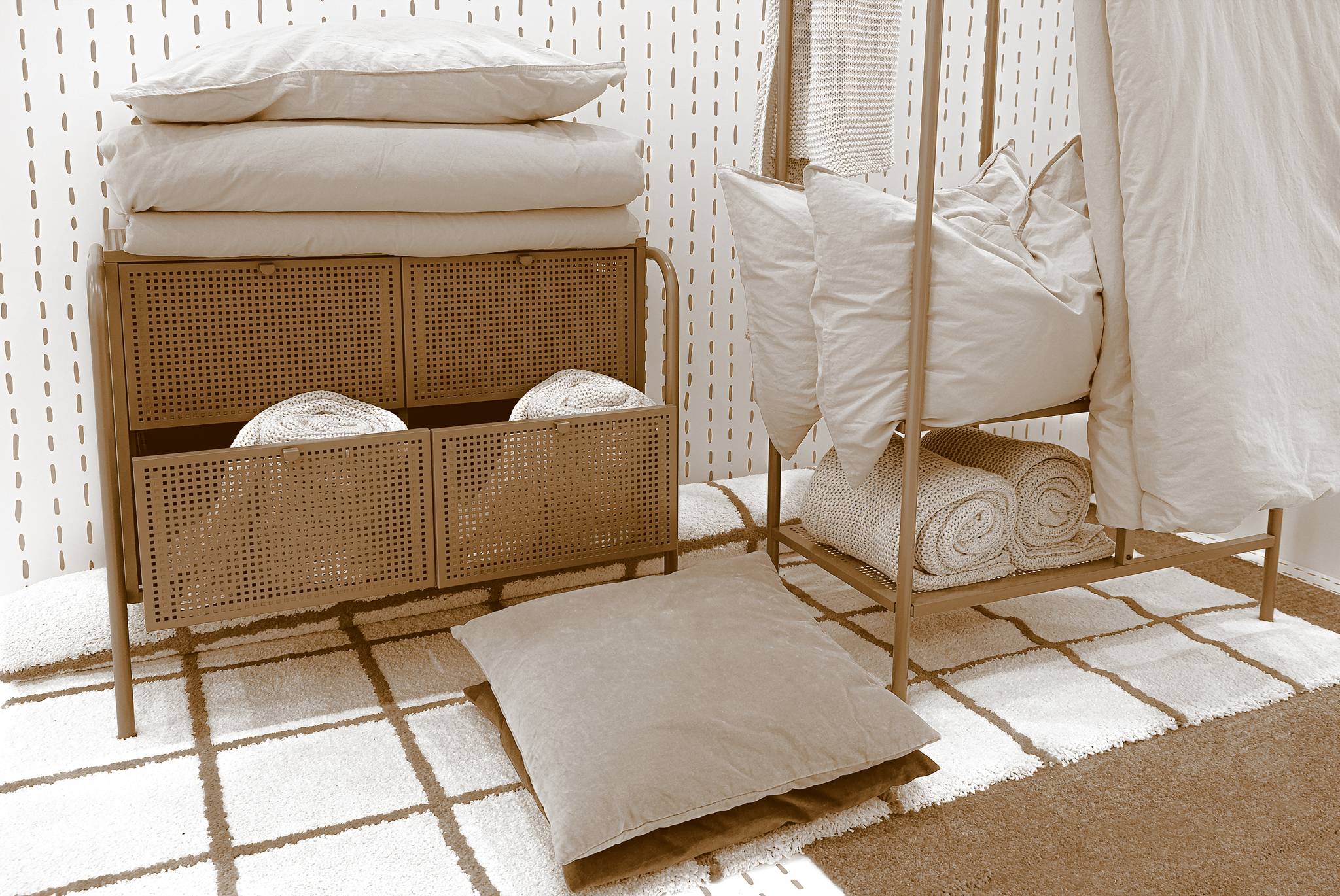 Pillows in storage