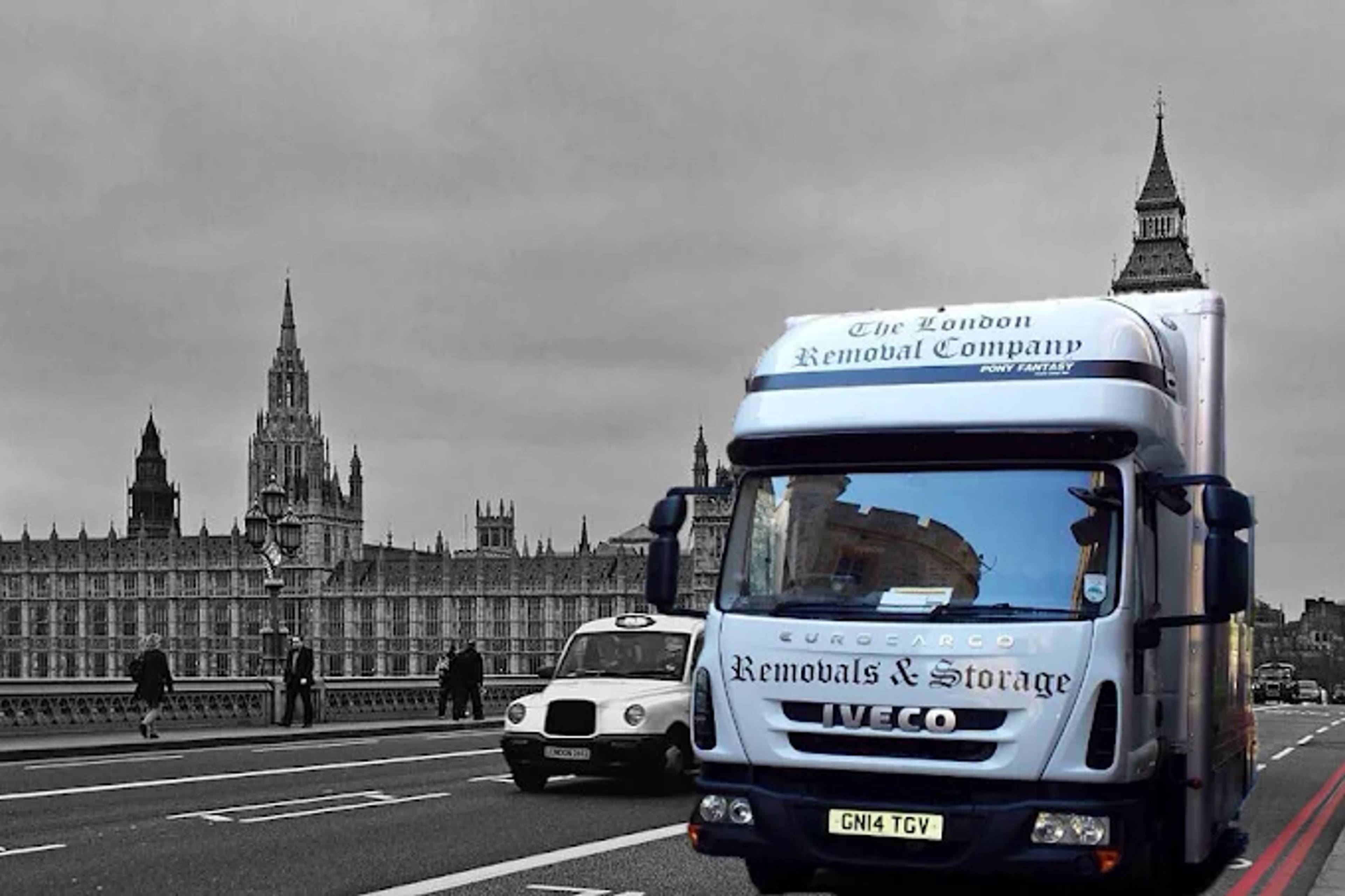 branded van houses of parliament