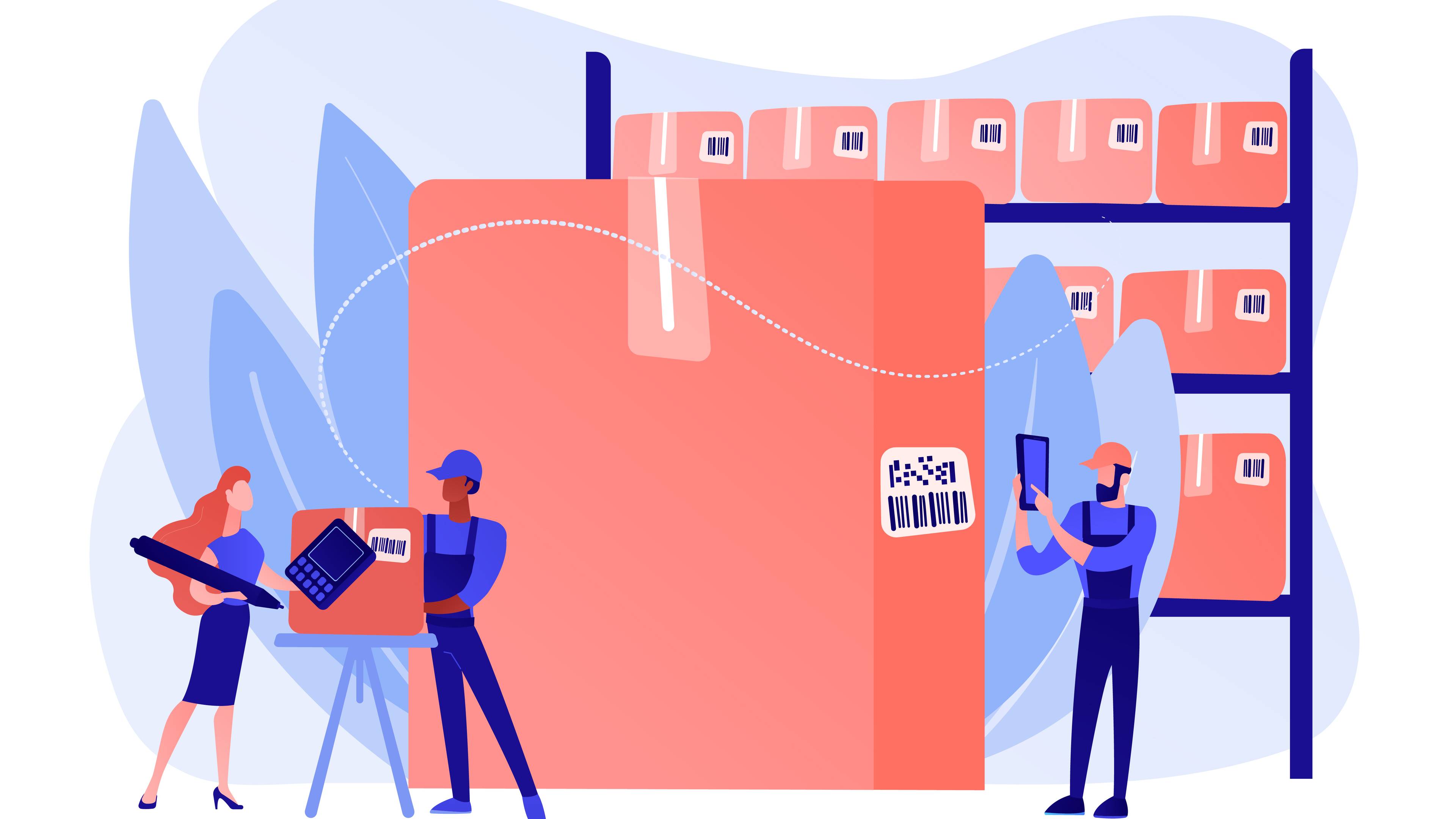 workers in warehouse illustration