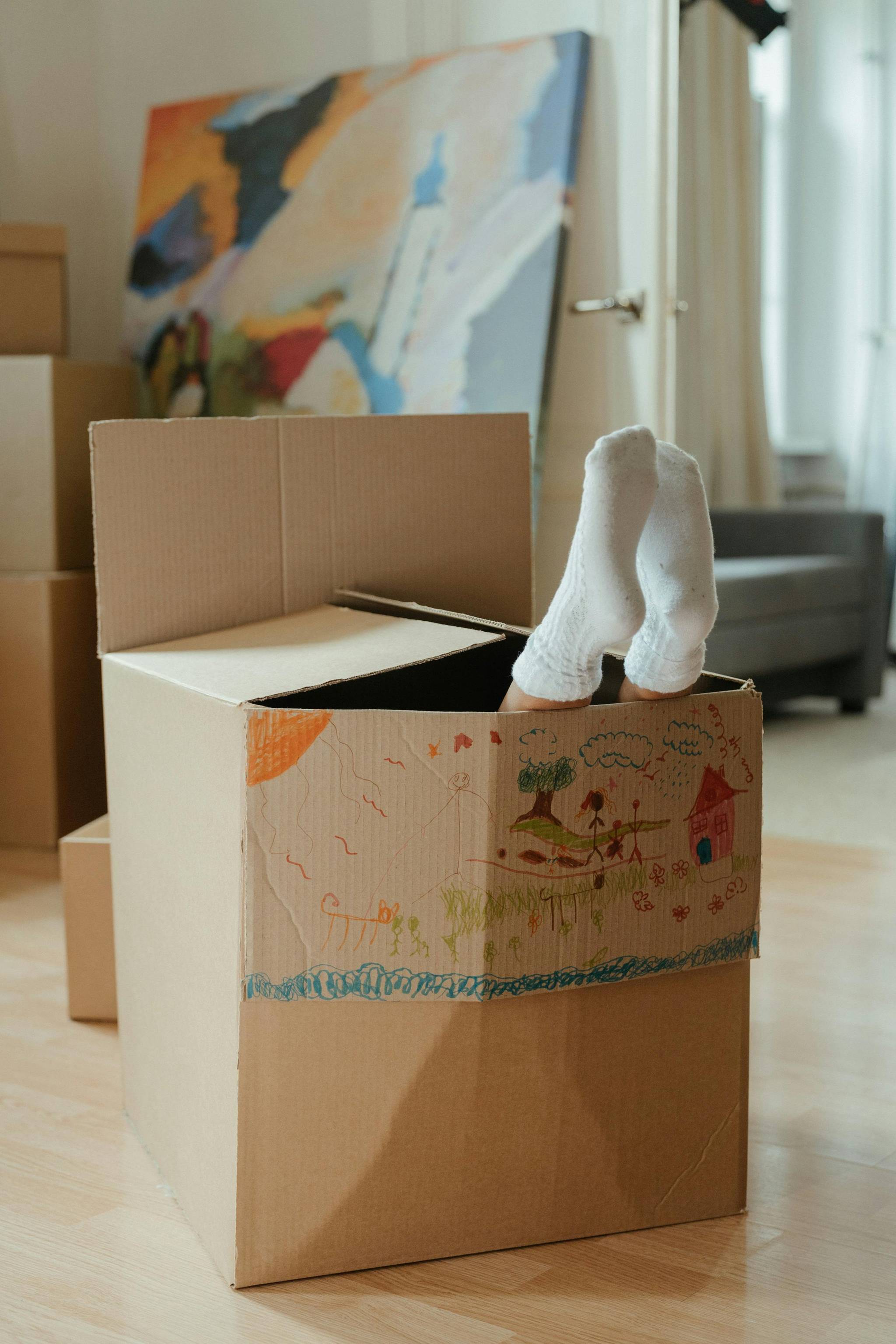 Woman holding boxes