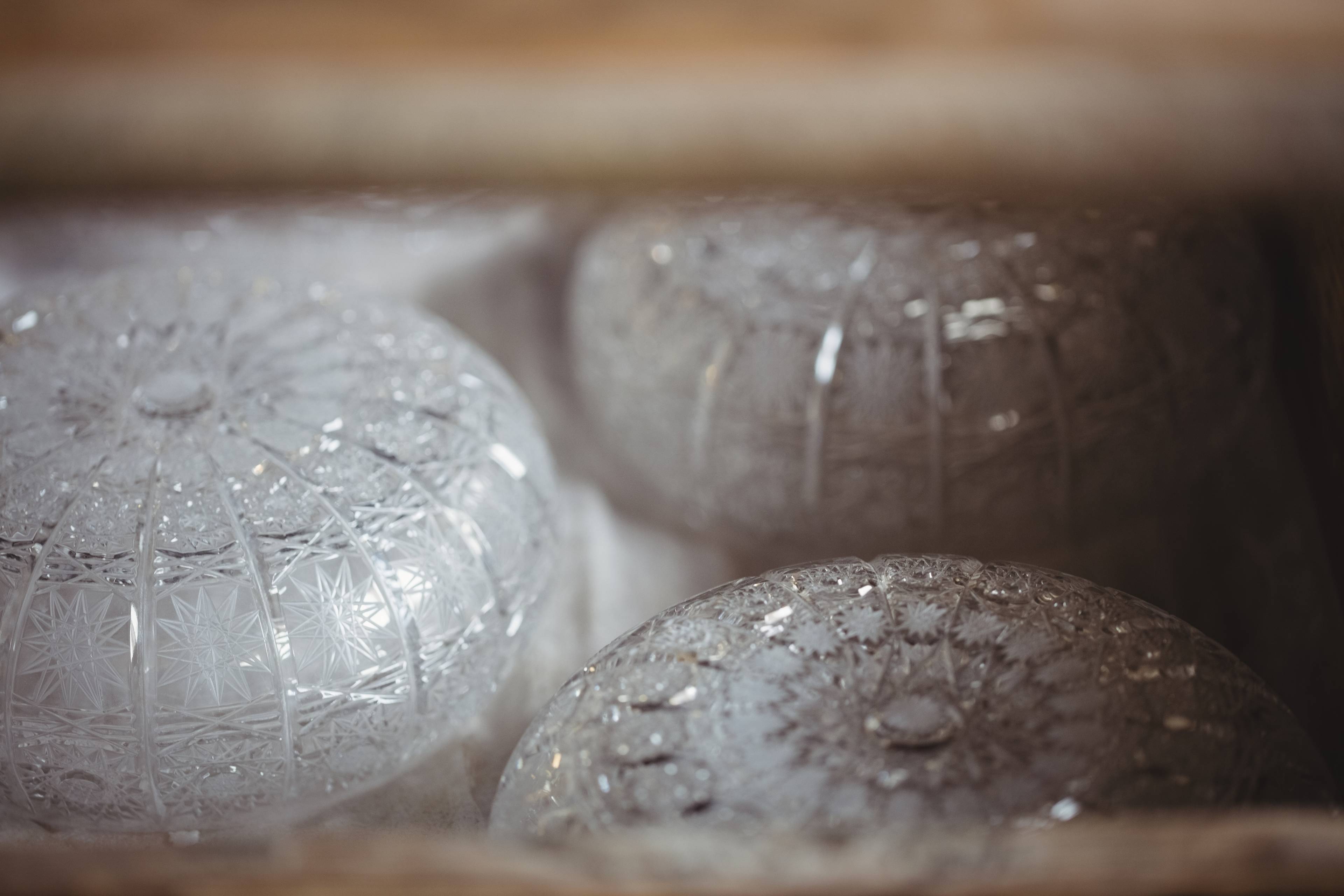 Close up shot of glassware