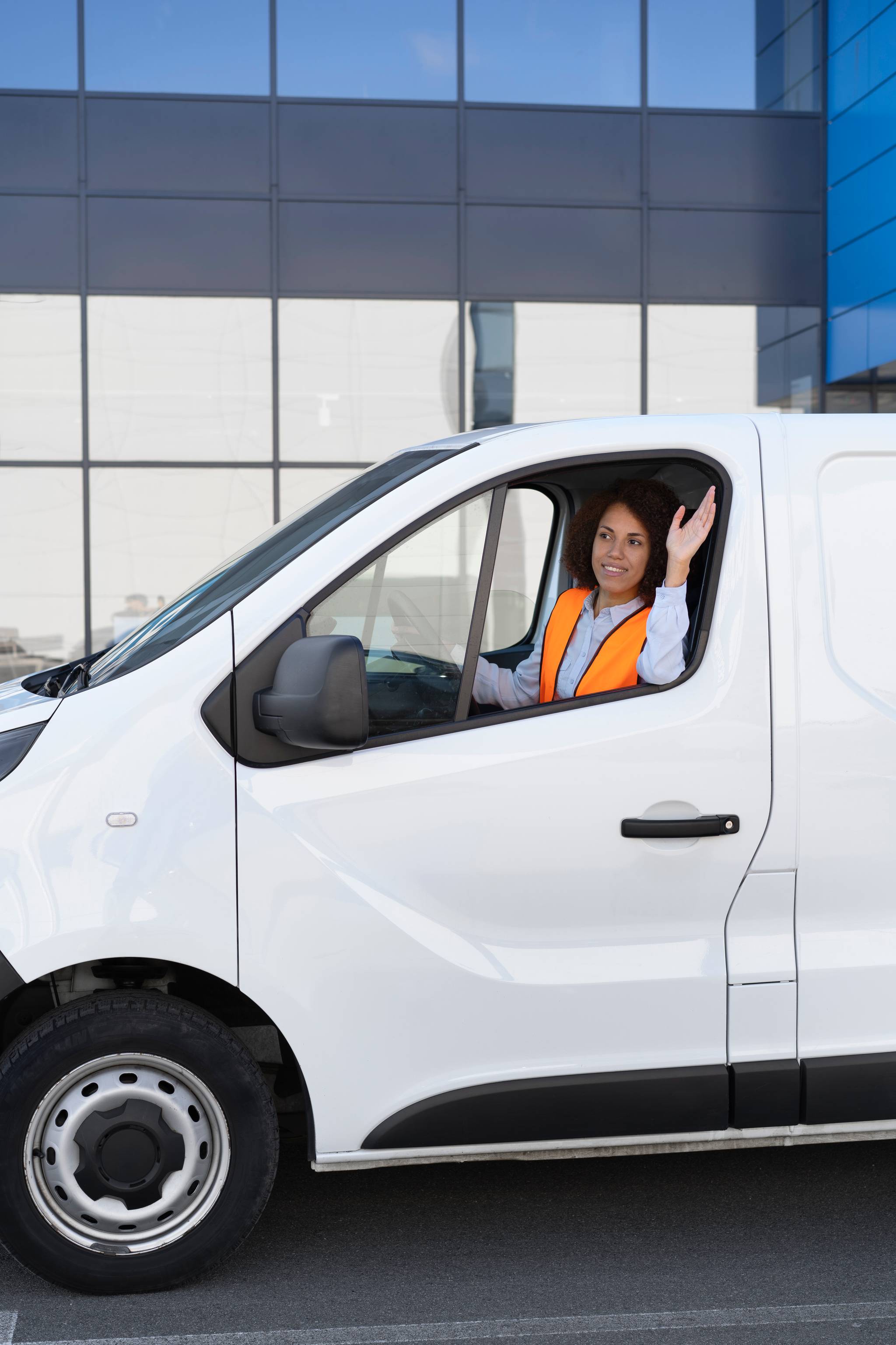 professional female van driver