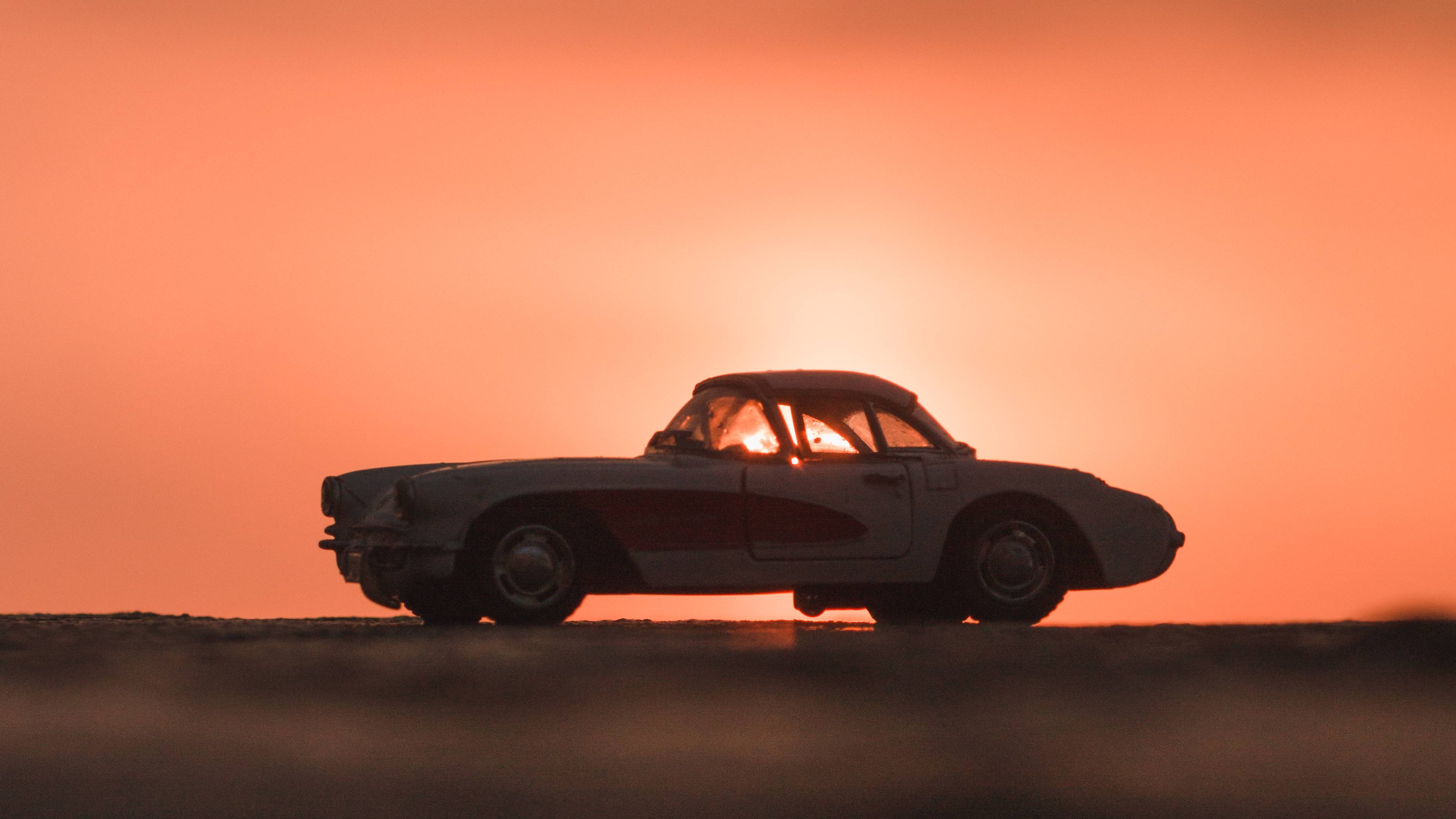 Car in sunset