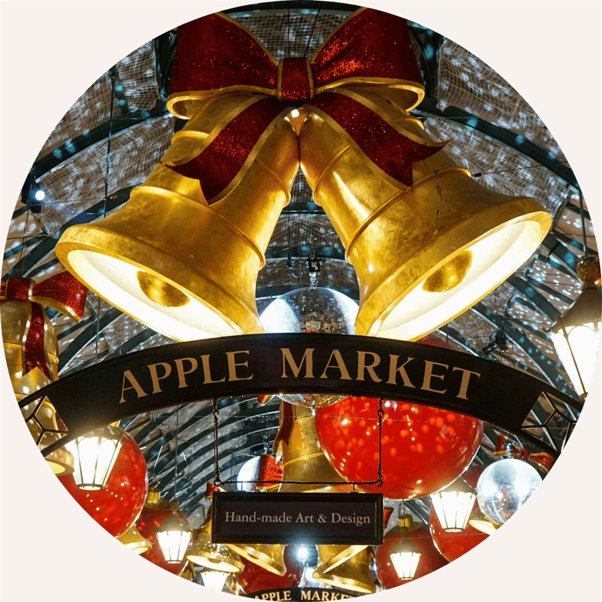 apple market sign and bells and covent garden market