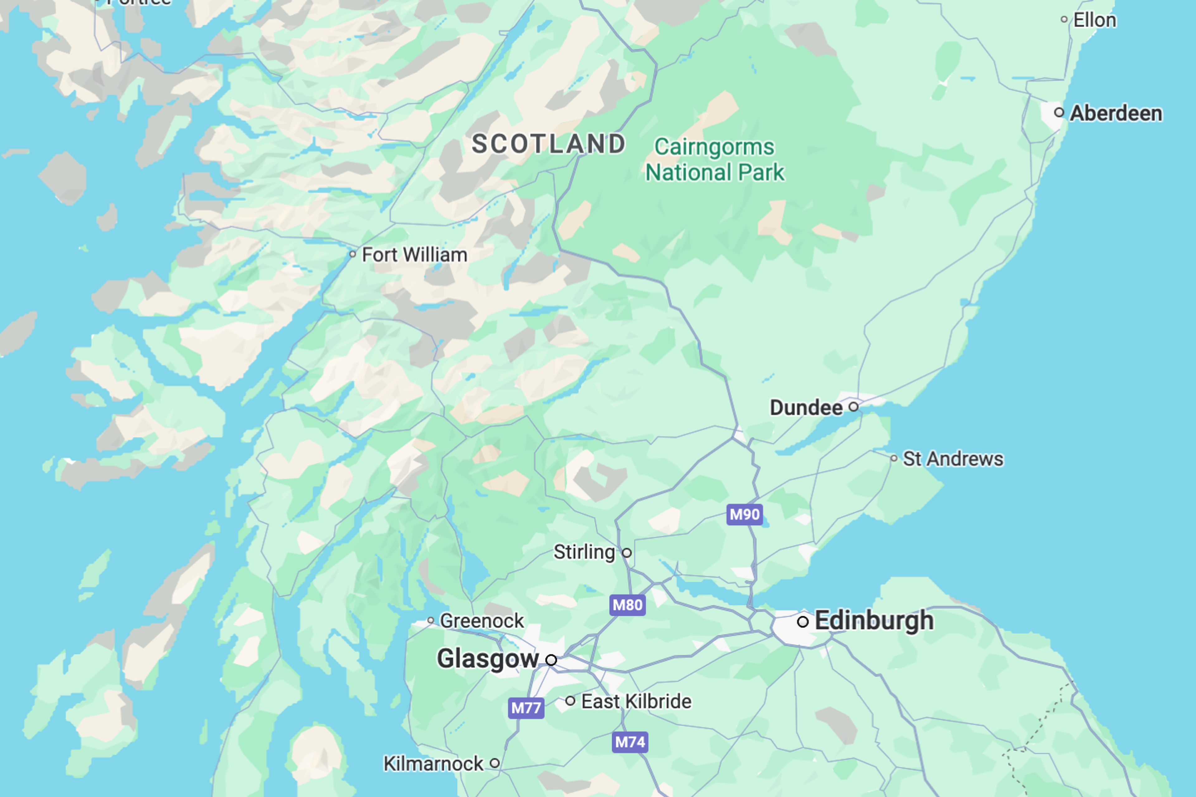 map of Scotland