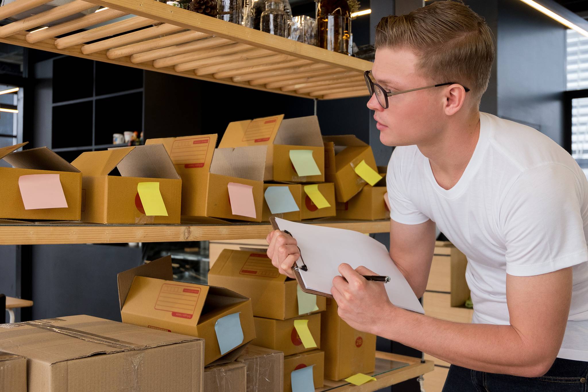 online business owner checking stock