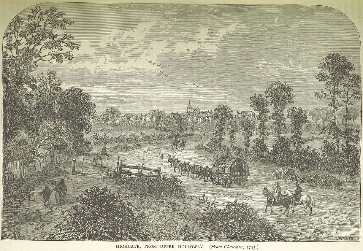 old drawing of rural area