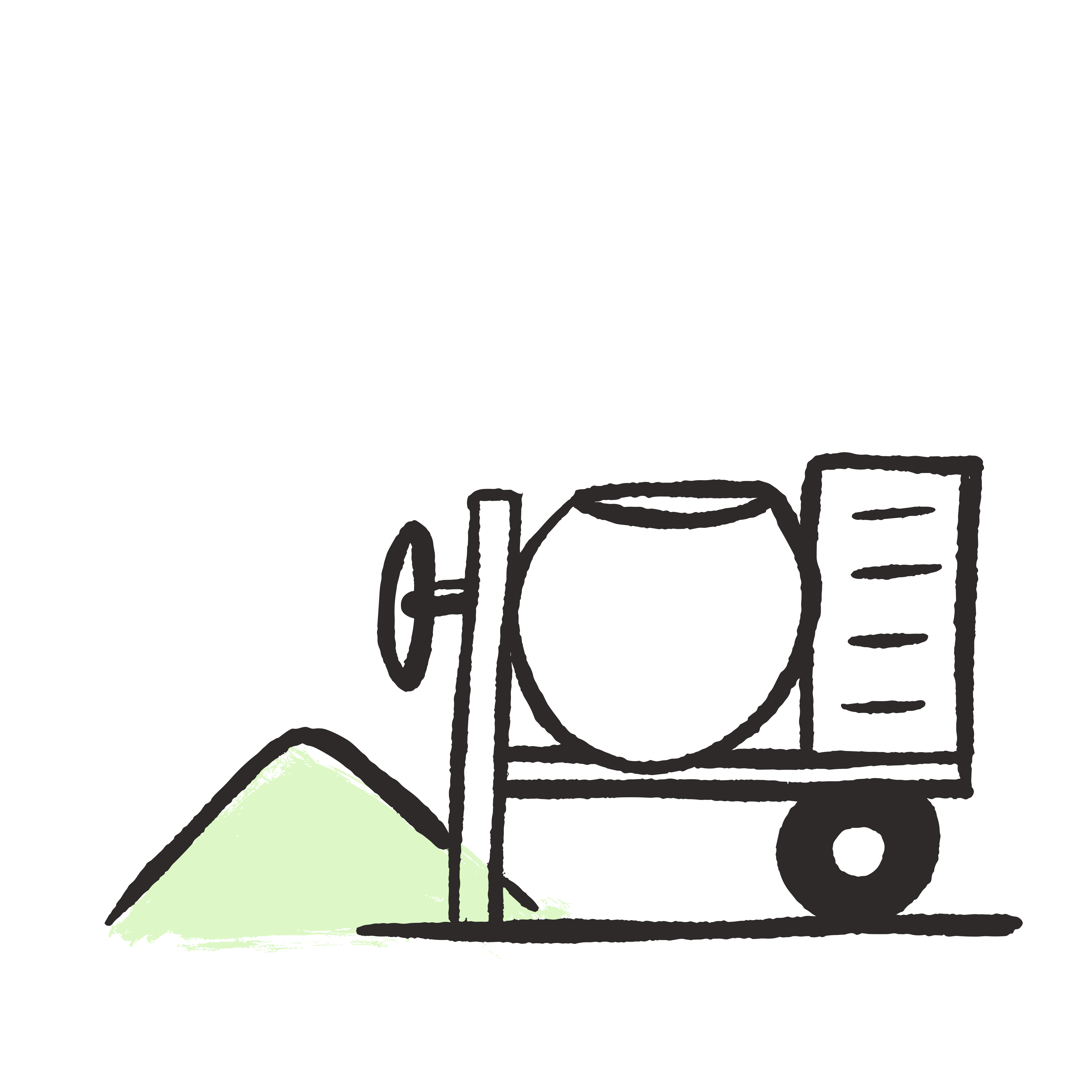 trolley with items illustration