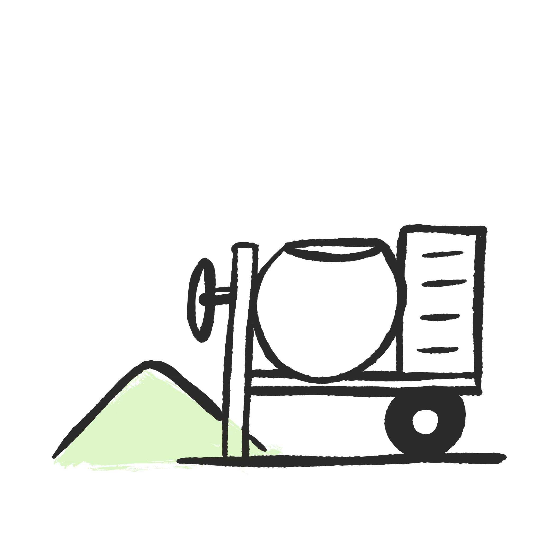 trolley with items illustration
