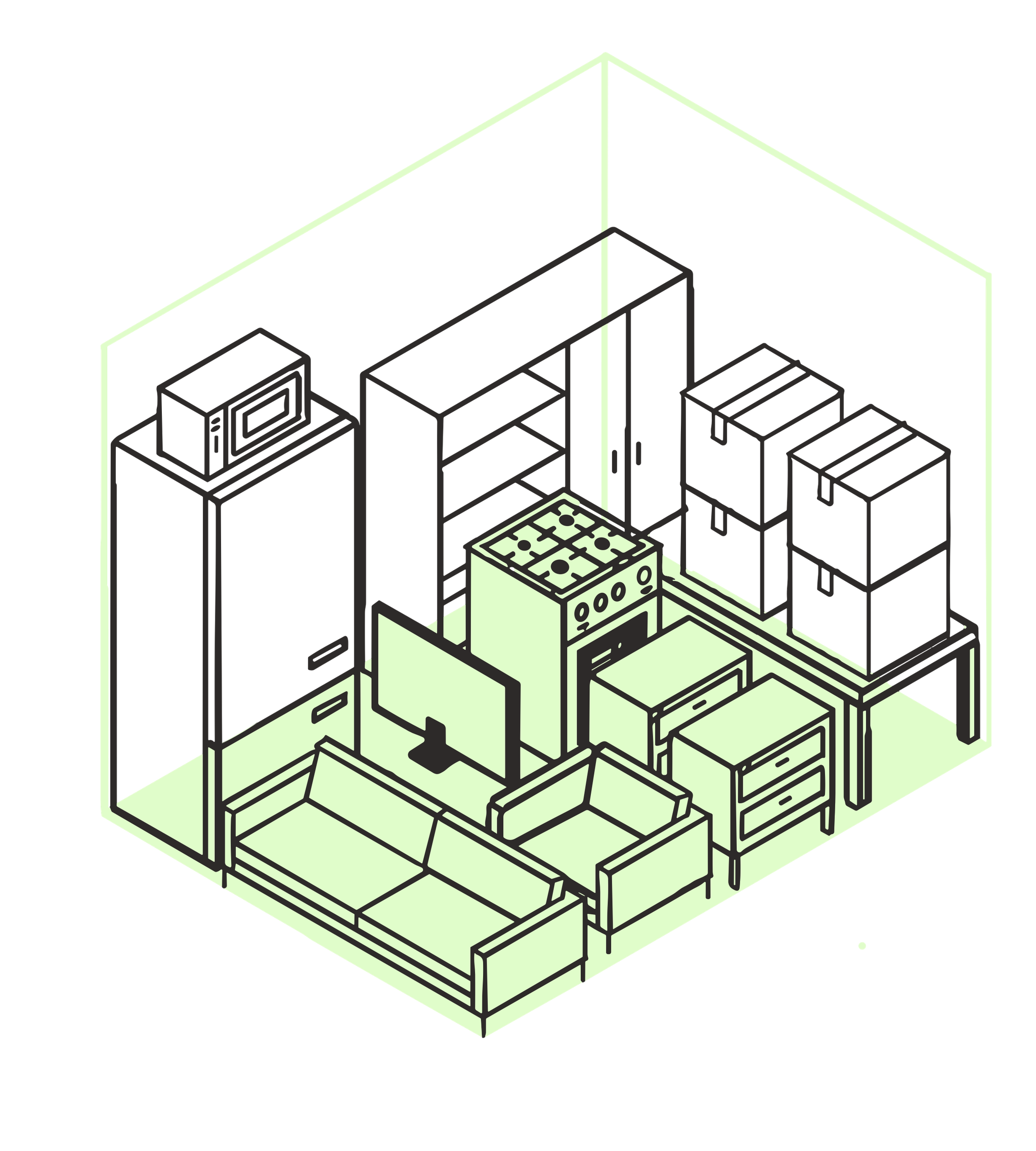 100-200 square foot storage unit diagram