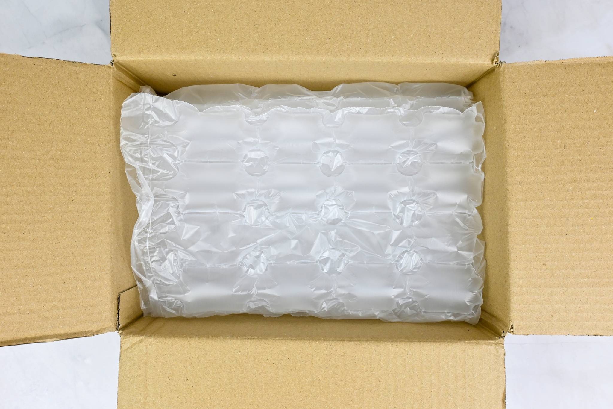 open box with protective material inside