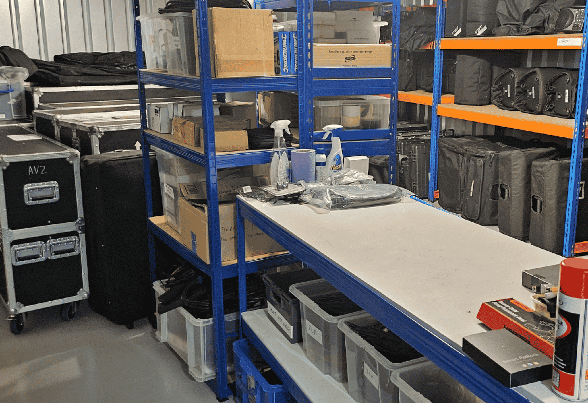 AV2 hire stock in hold storage unit