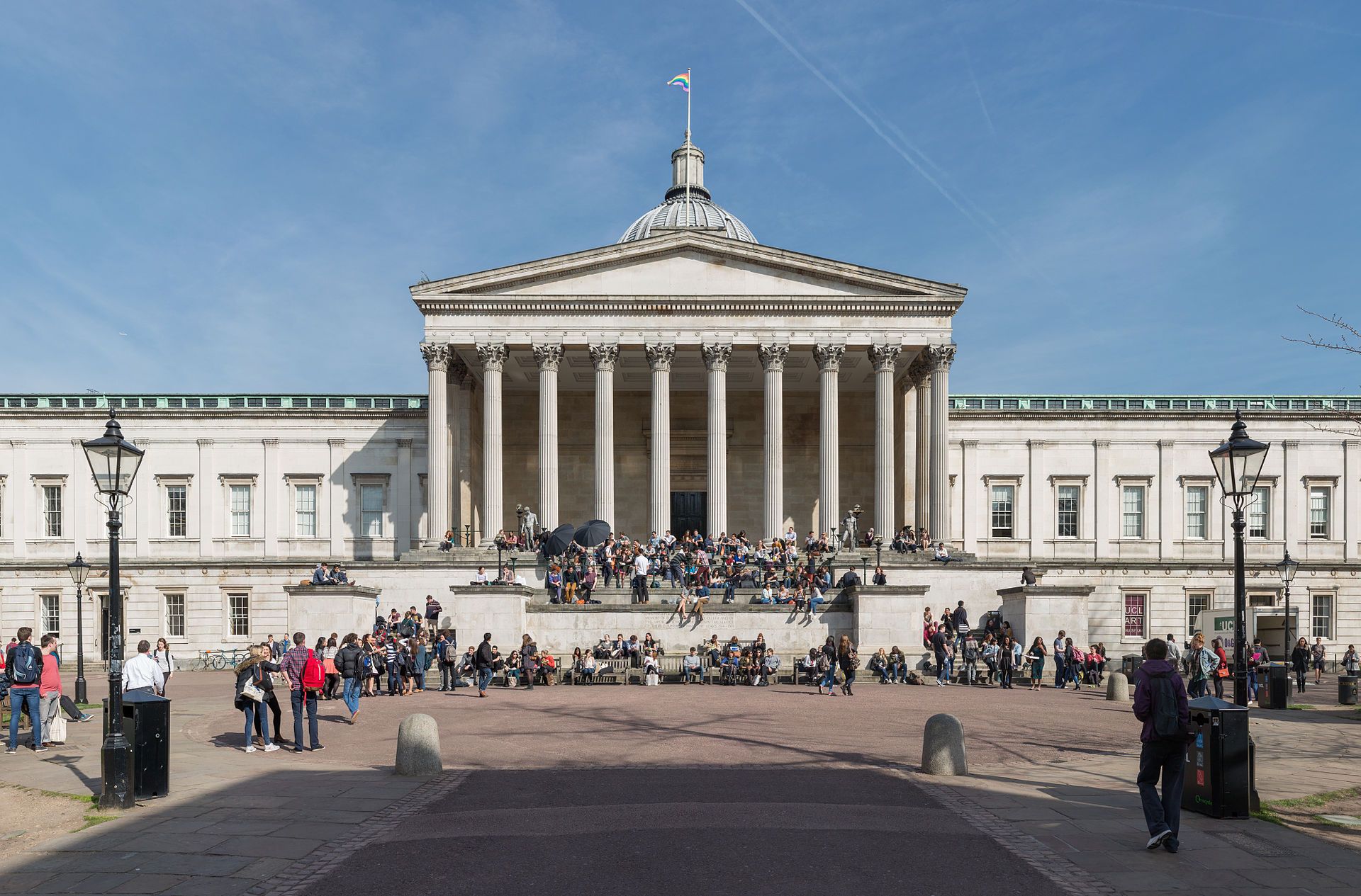university of london building people outside 