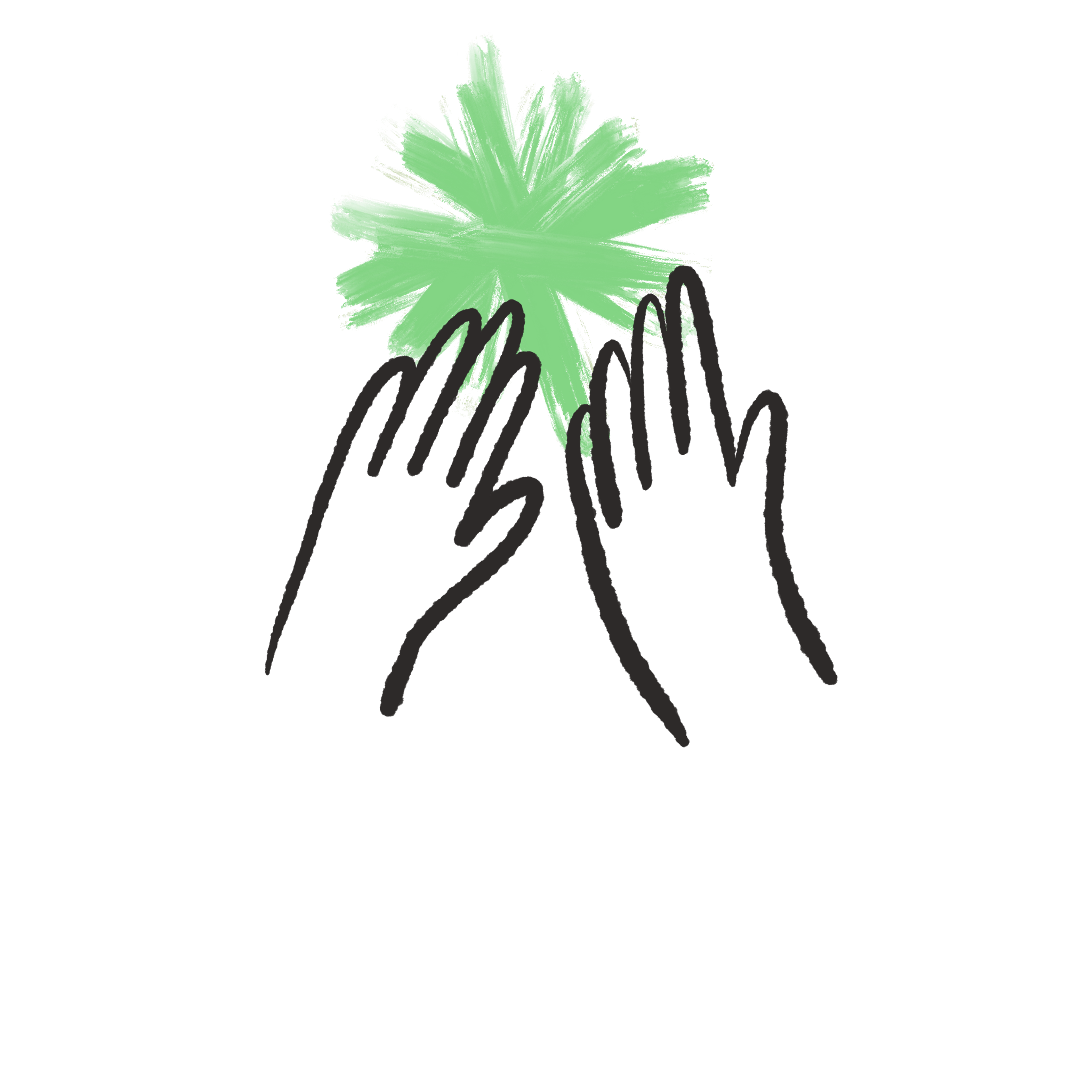 Hand on computer