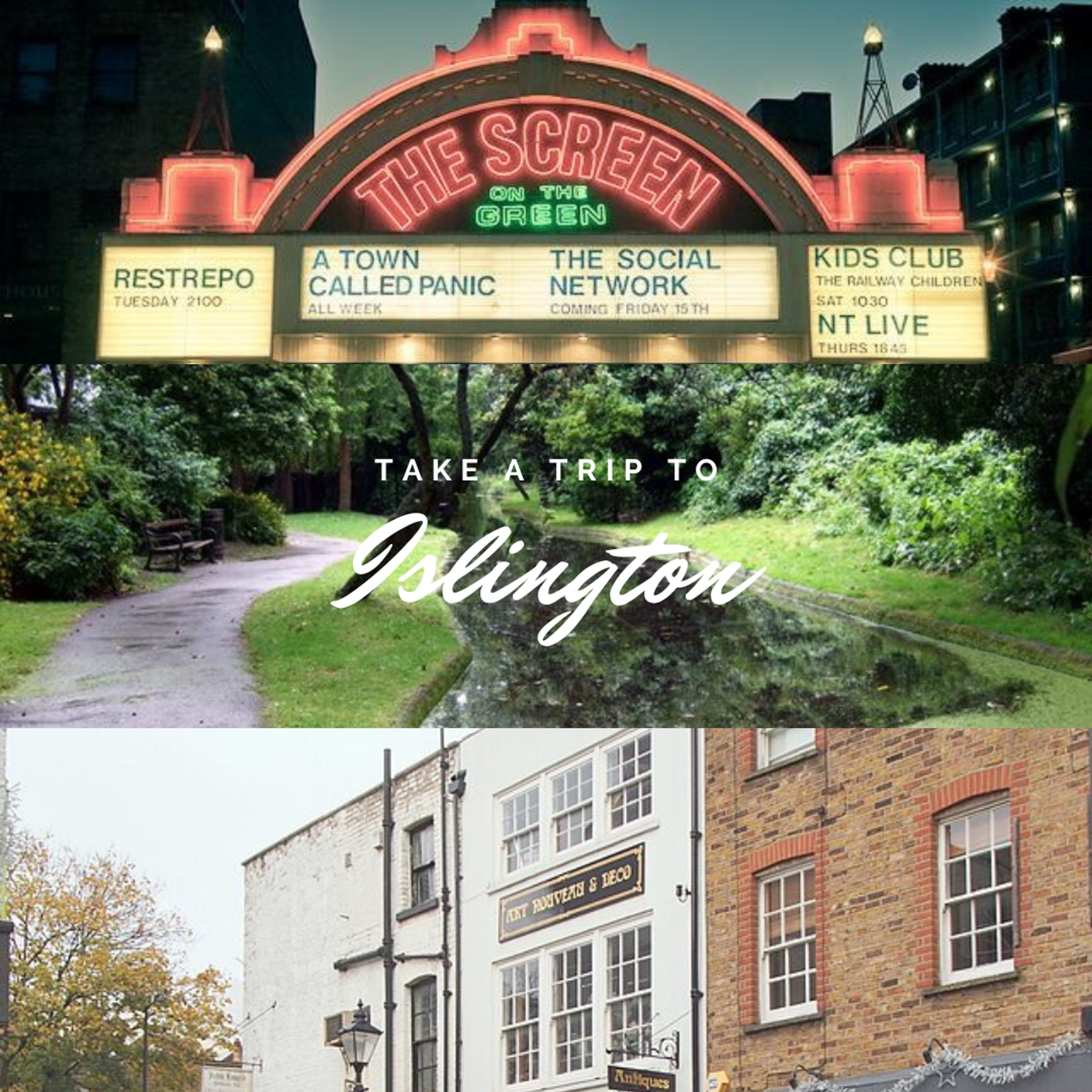 Collage of hidden gems in Islington