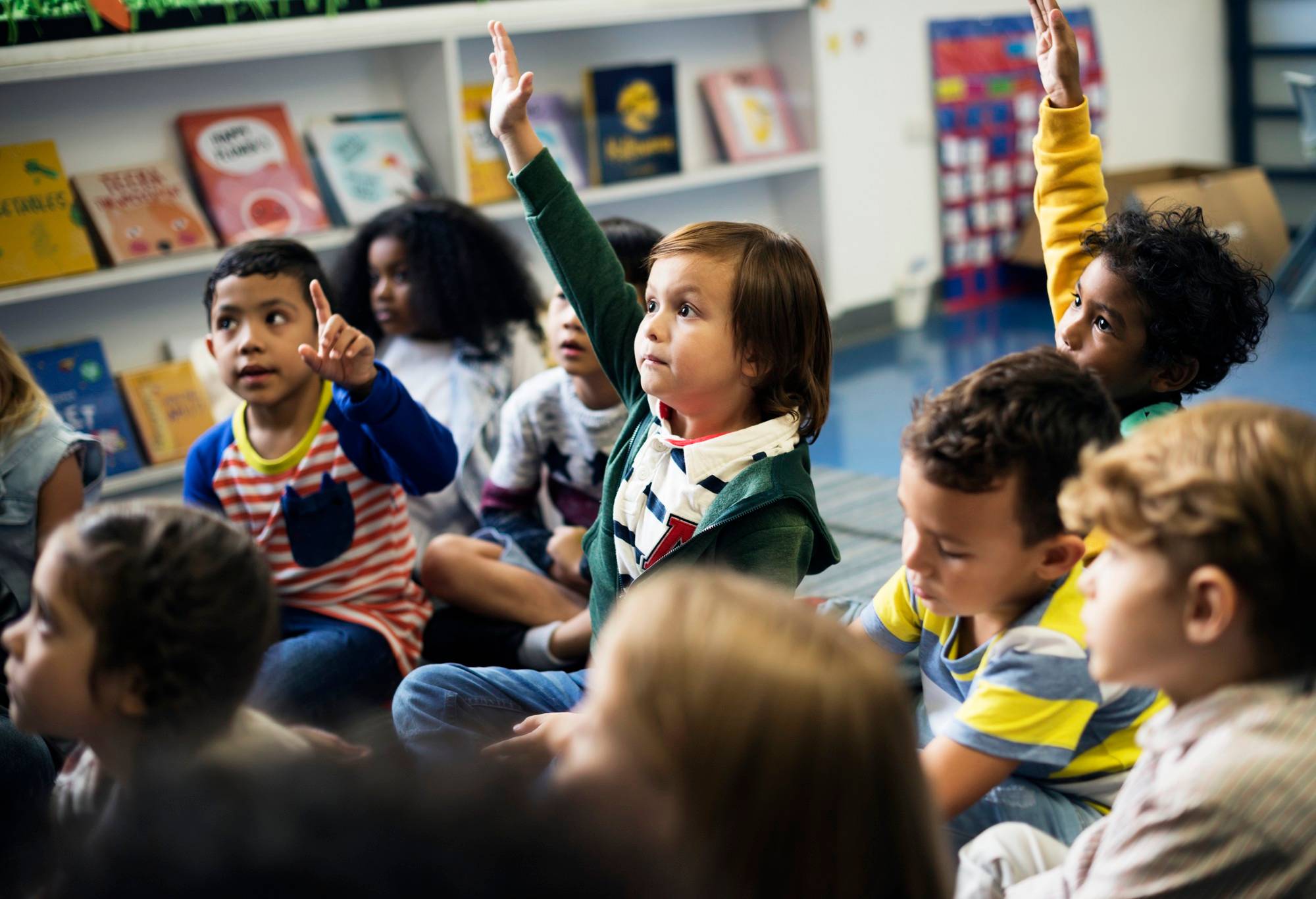 Kids in an elementary school