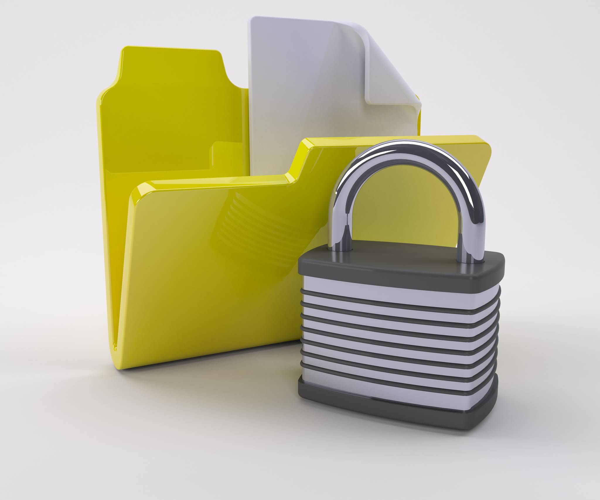 padlock and folder