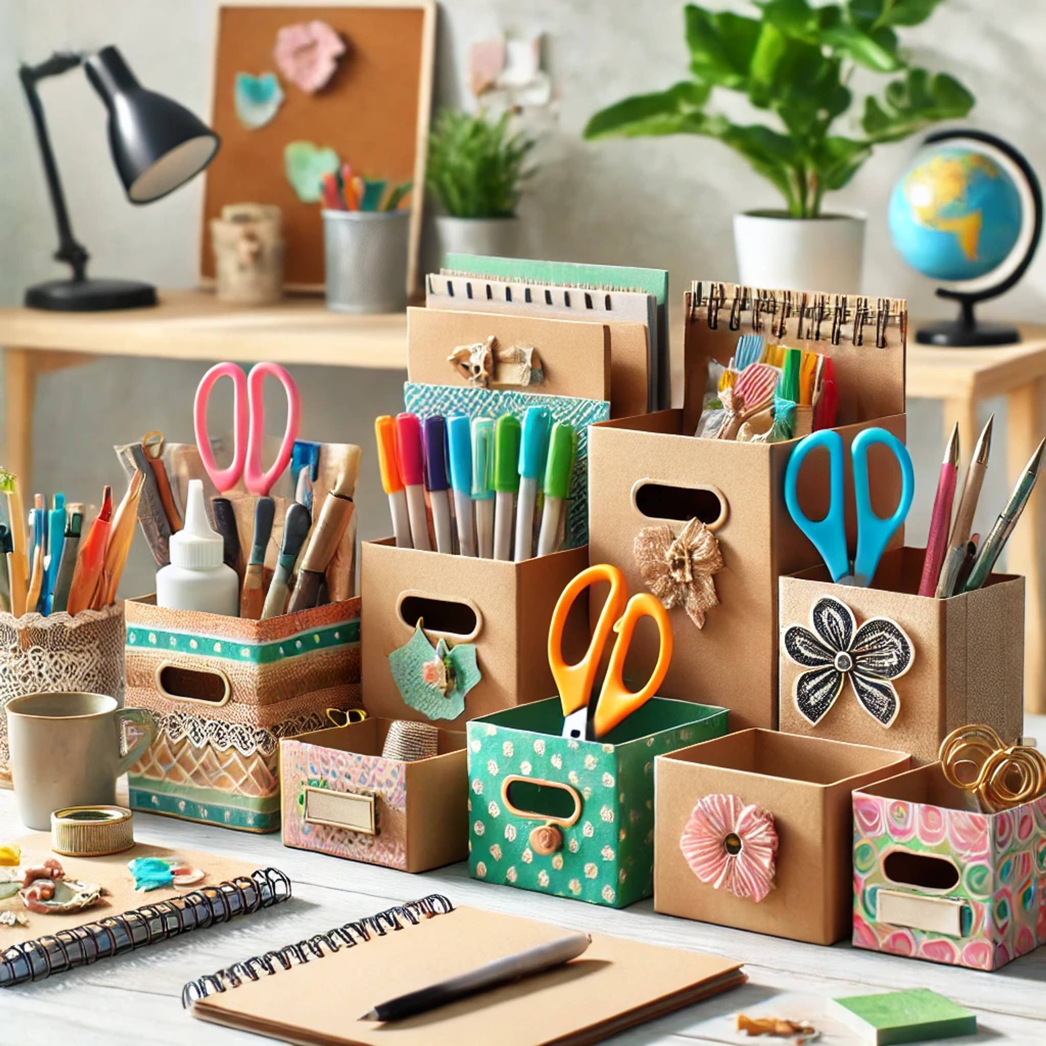 Organizers made from cereal boxes