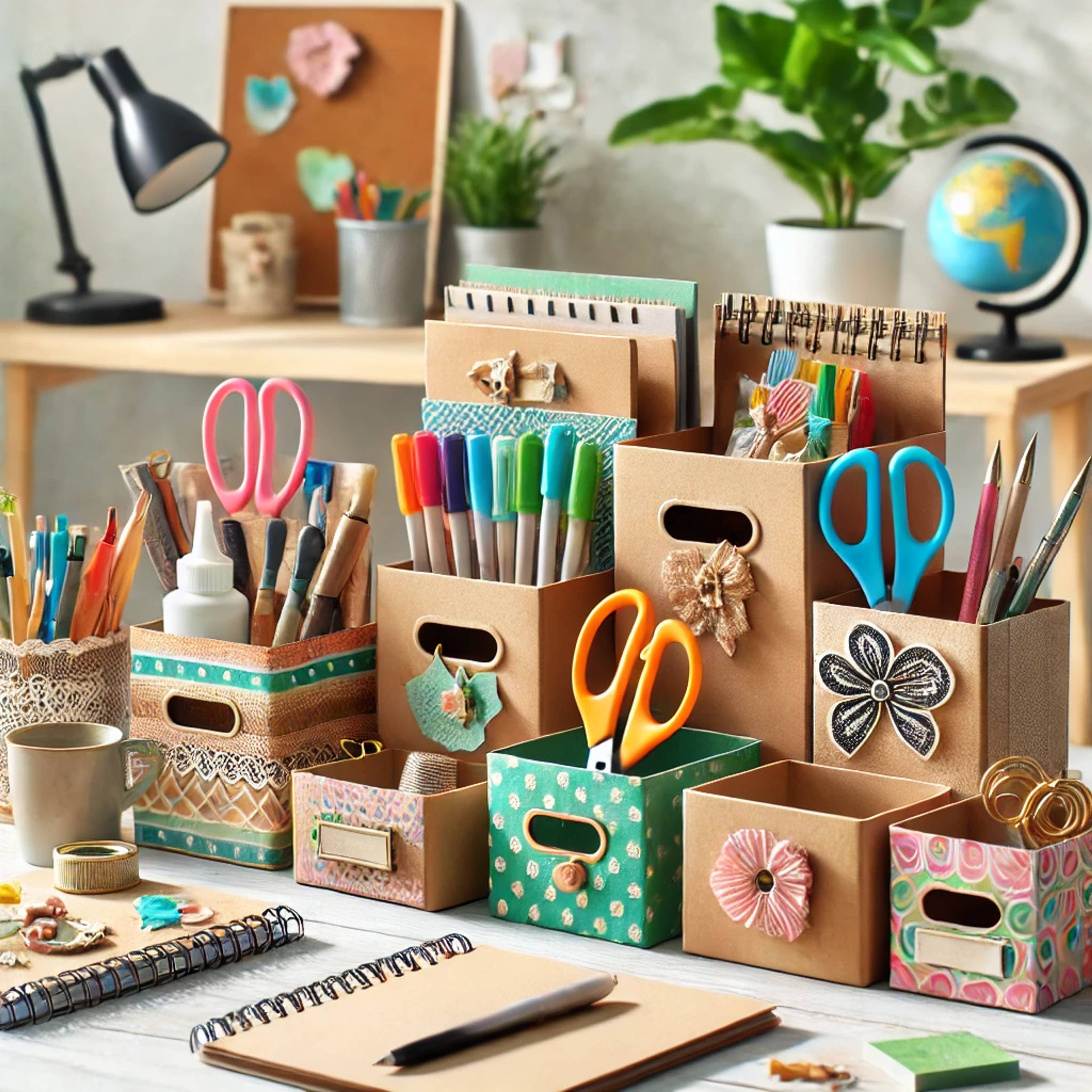 Organizers made from cereal boxes