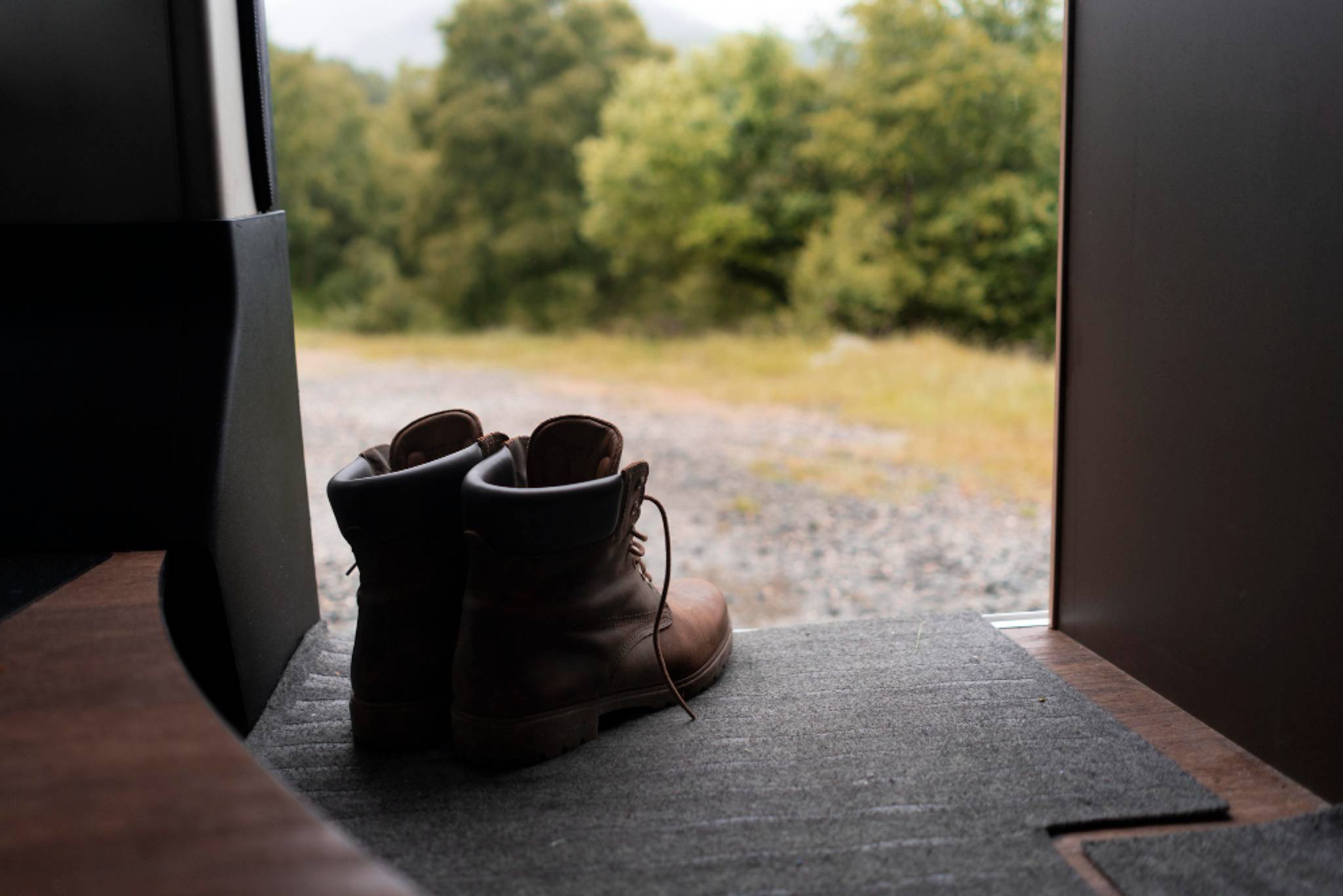 shoes by open front door