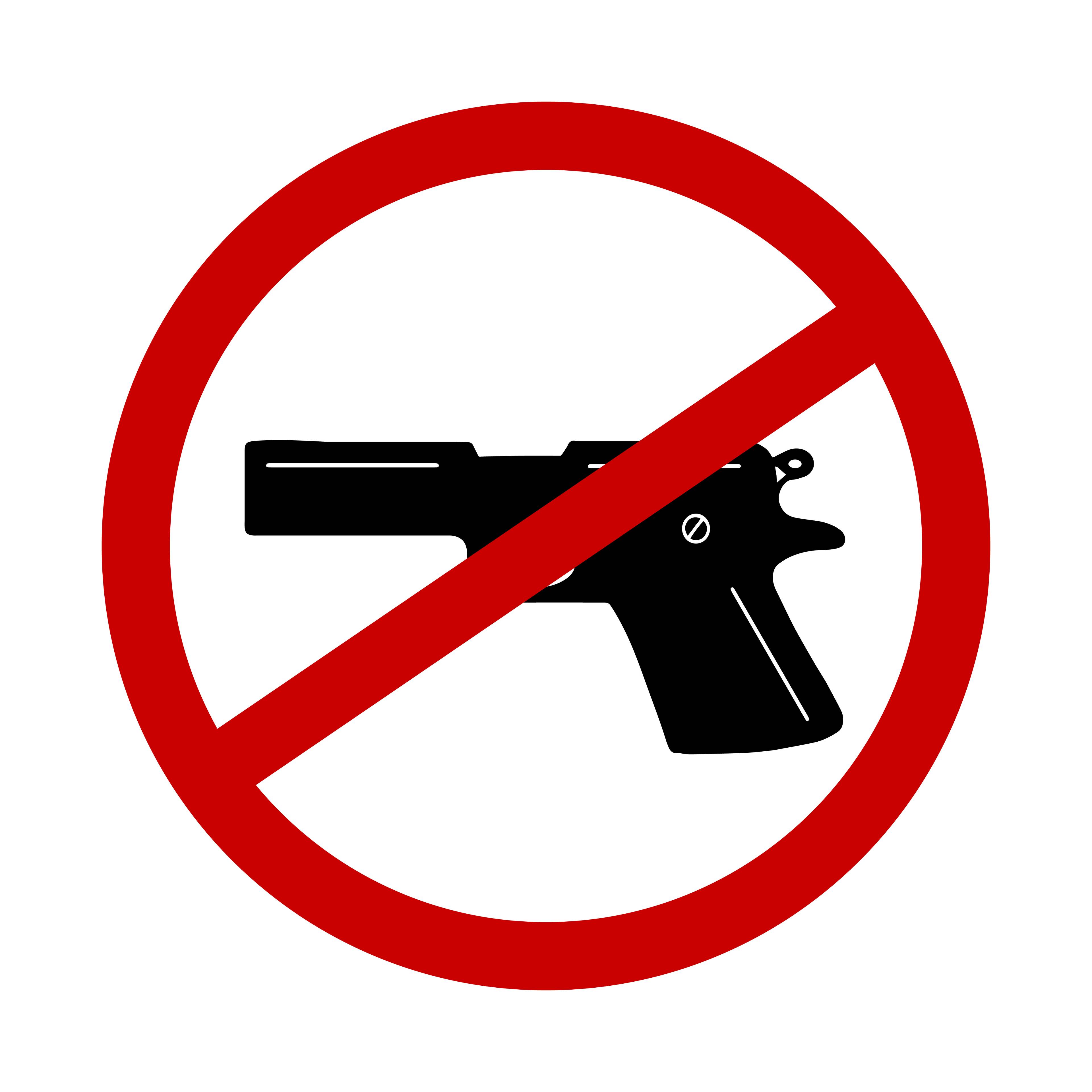 no entry sign with gun