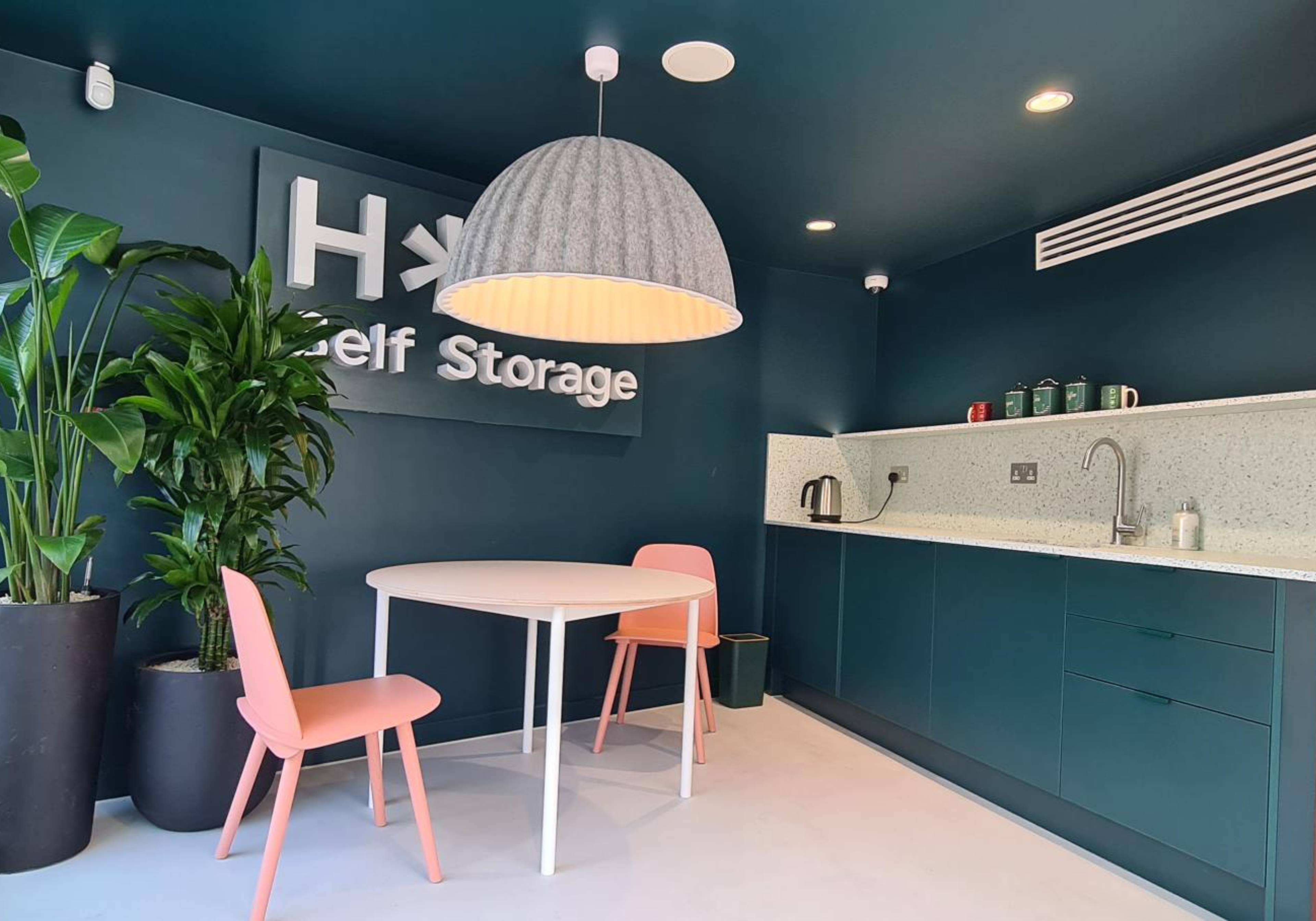 HOLD Self Storage lounge and kitchen area inside facility