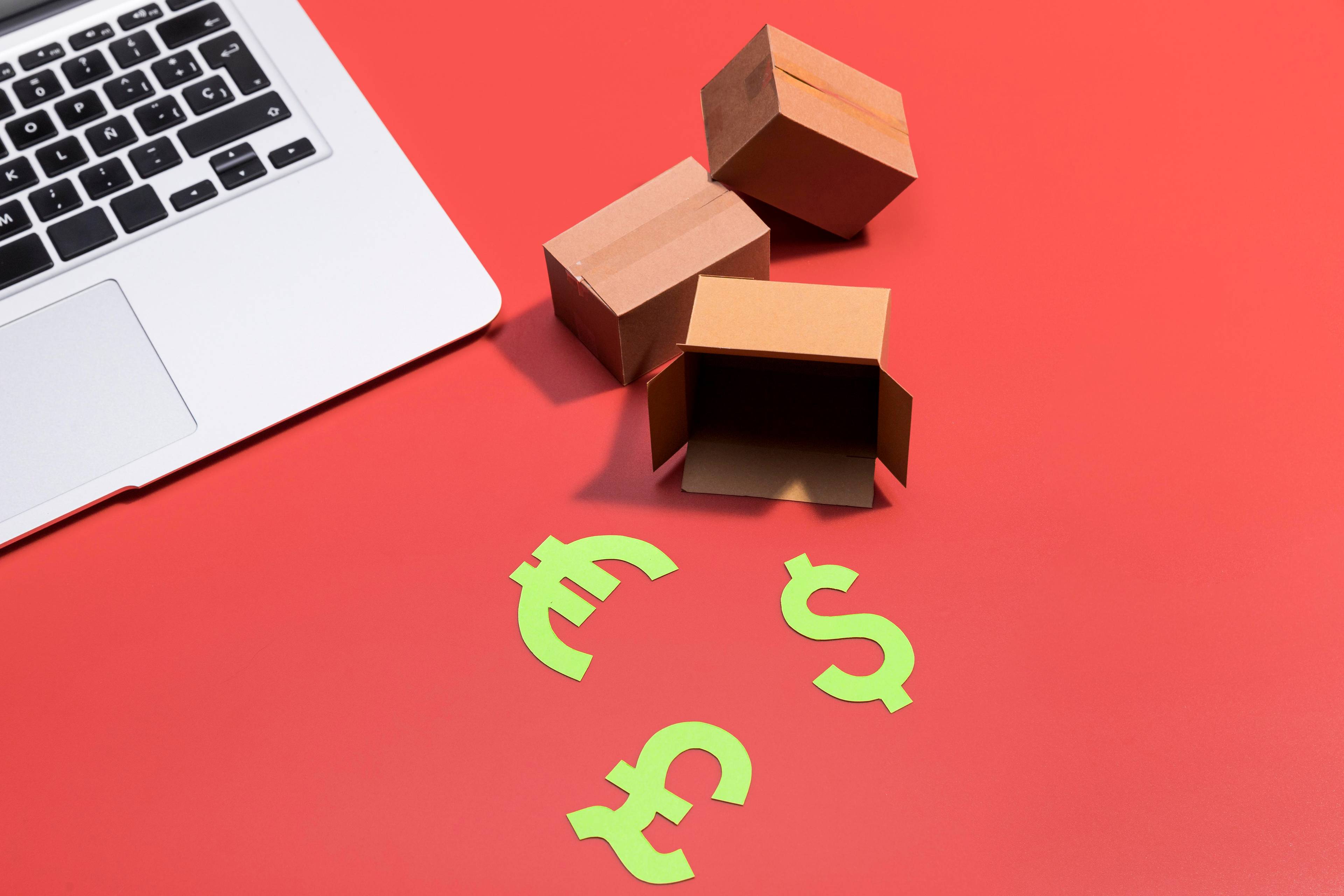 Top view photo of online shopping concept