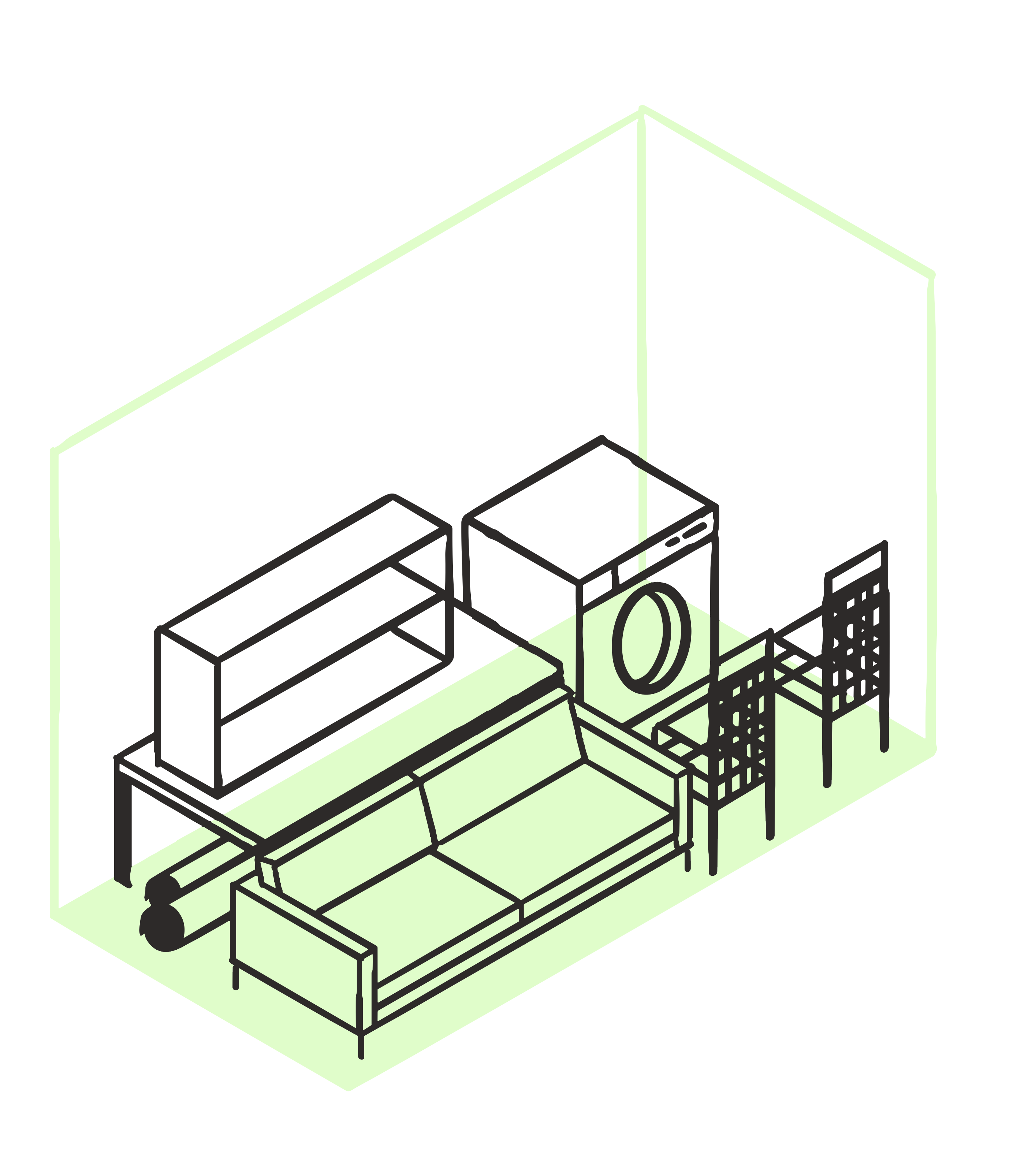 50-100 square foot storage unit diagram