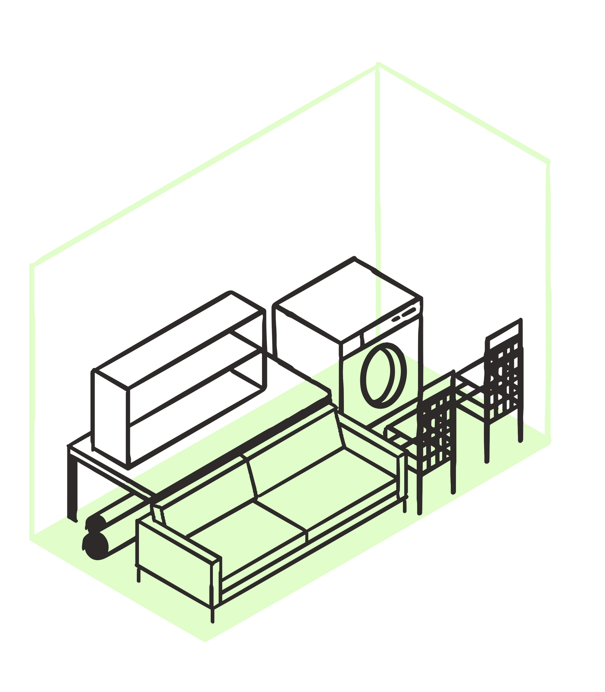 50-100 square foot storage unit diagram